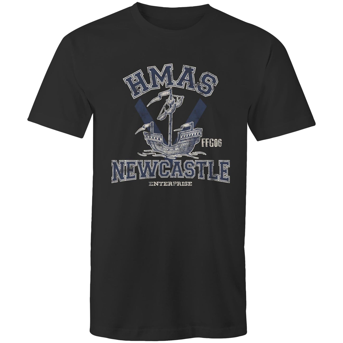 HMAS Newcastle FFG06 Men's T-shirt (style Alpha, blue)