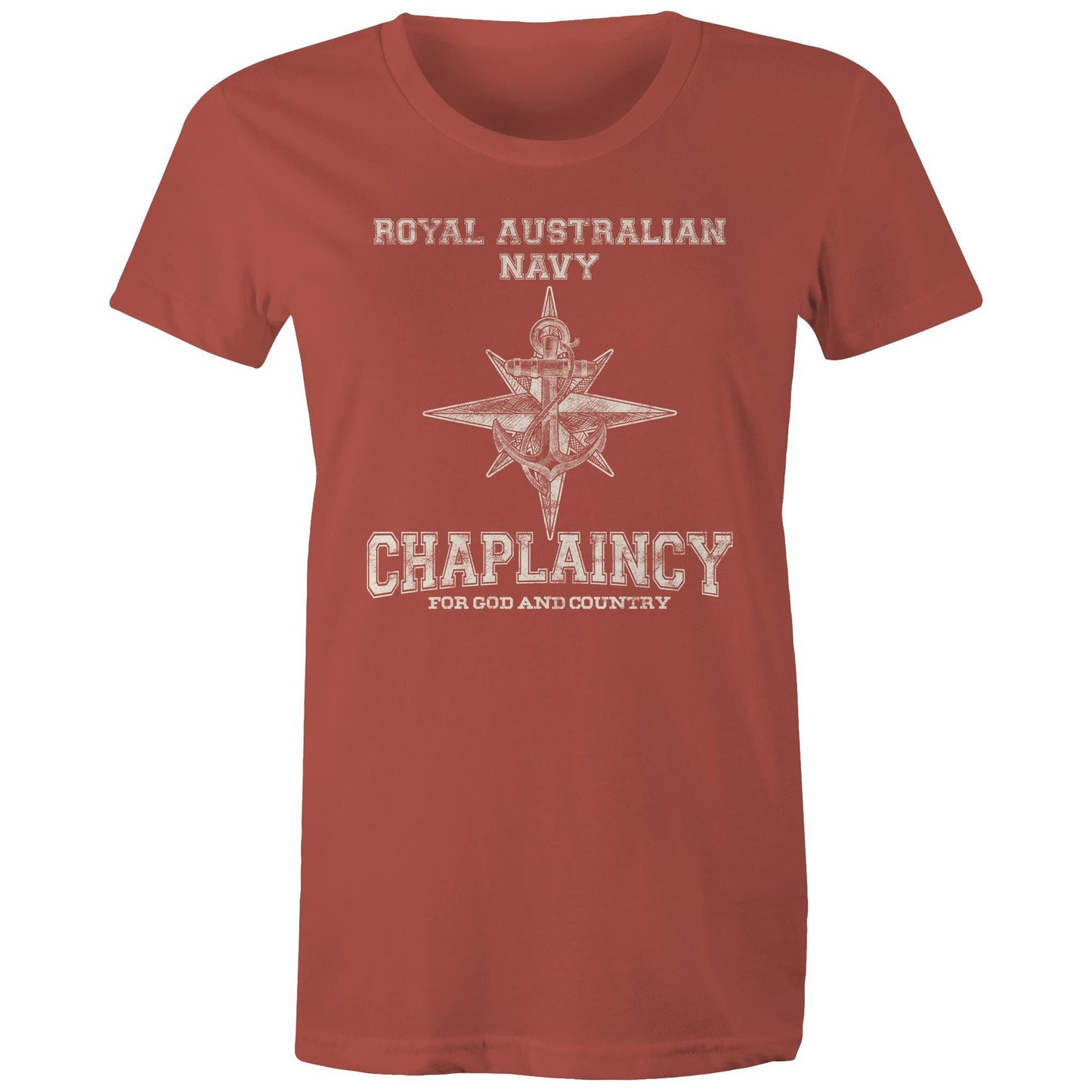 RAN Chaplaincy Branch Women's T-shirt (style Alpha, white)