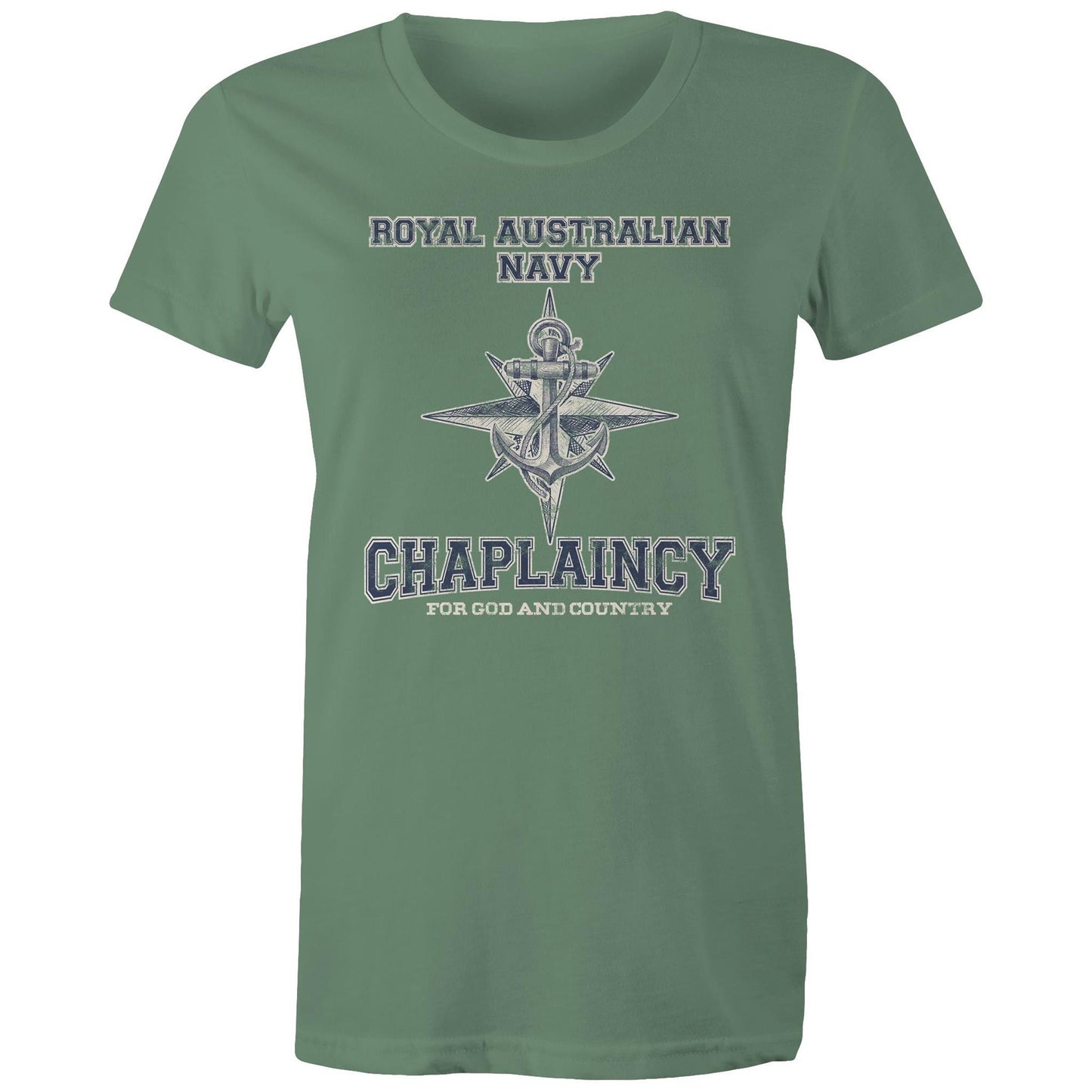 RAN Chaplaincy Branch Women's T-shirt (style Alpha, blue)