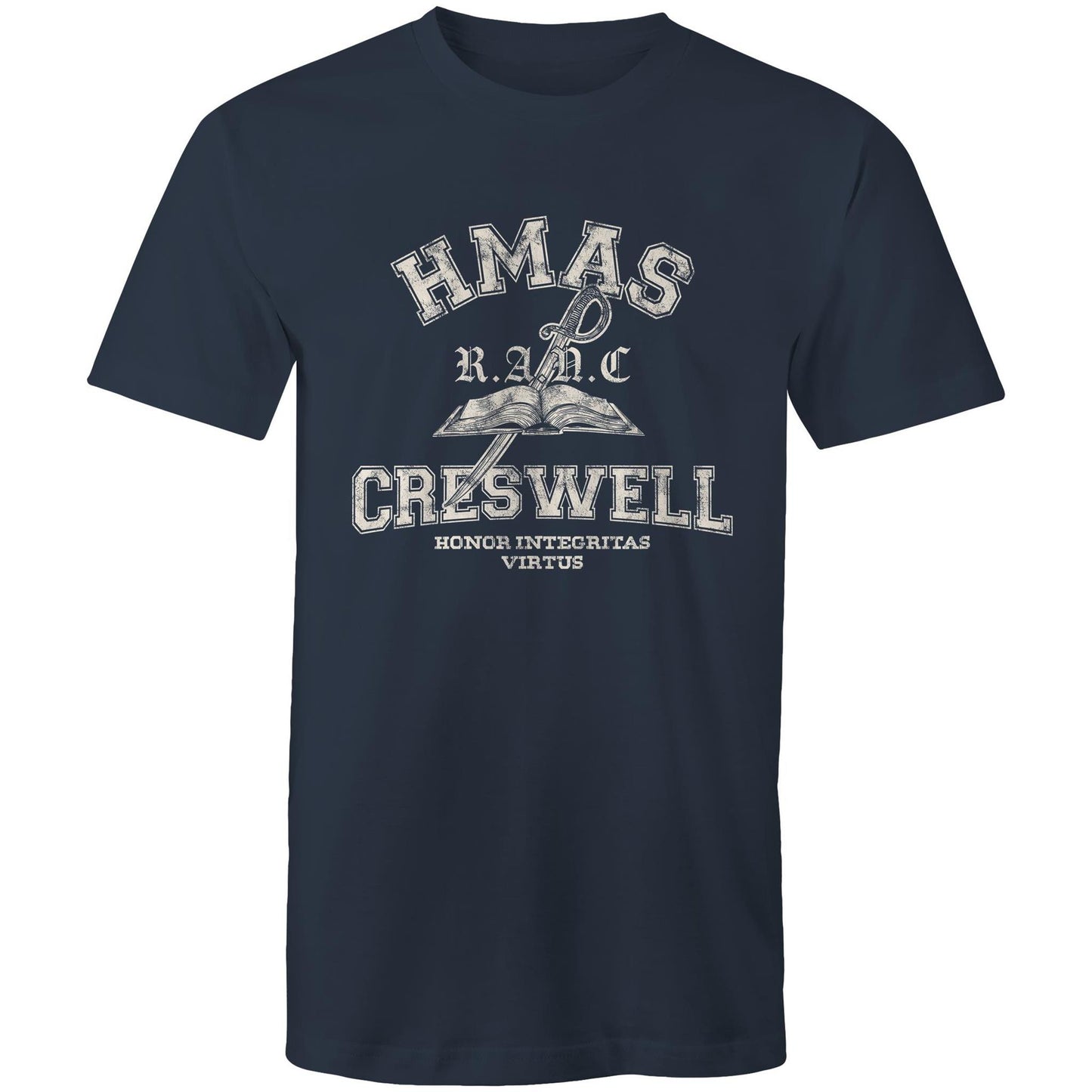 HMAS Creswell Men's T-shirt (Style Alpha, white)