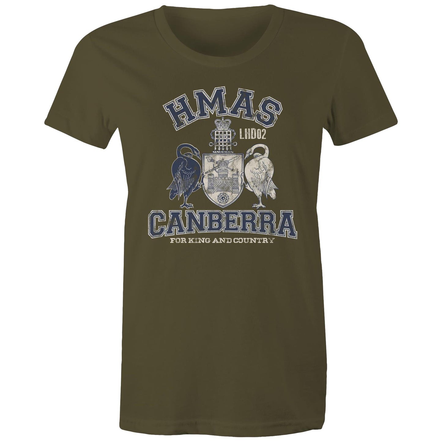 HMAS Canberra (III) L02 Women's T-shirt (style Alpha, blue)
