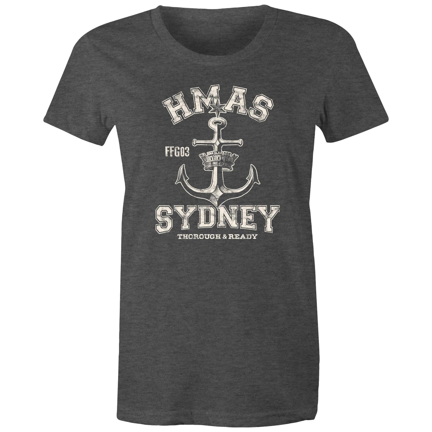 HMAS Sydney (IV) FFG03 Women's T-shirt (style Alpha, white)
