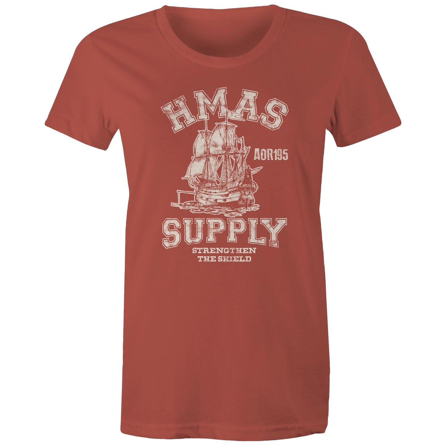 HMAS Supply AOR195 Women's T-shirt (style Alpha, white)