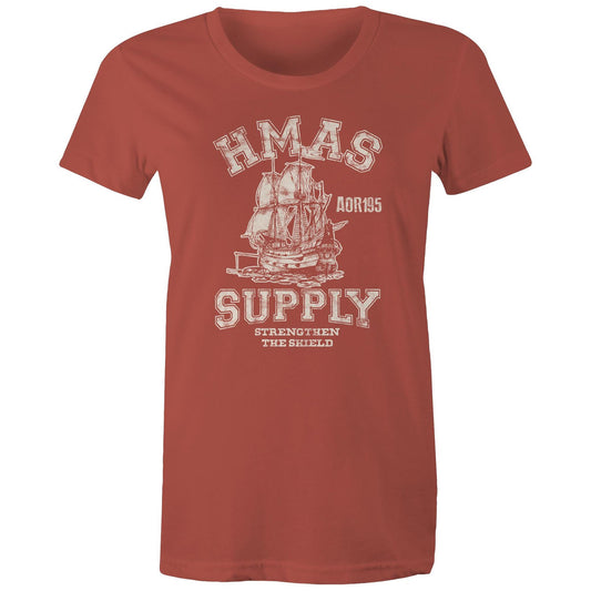 HMAS Supply AOR195 Women's T-shirt (style Alpha, white)