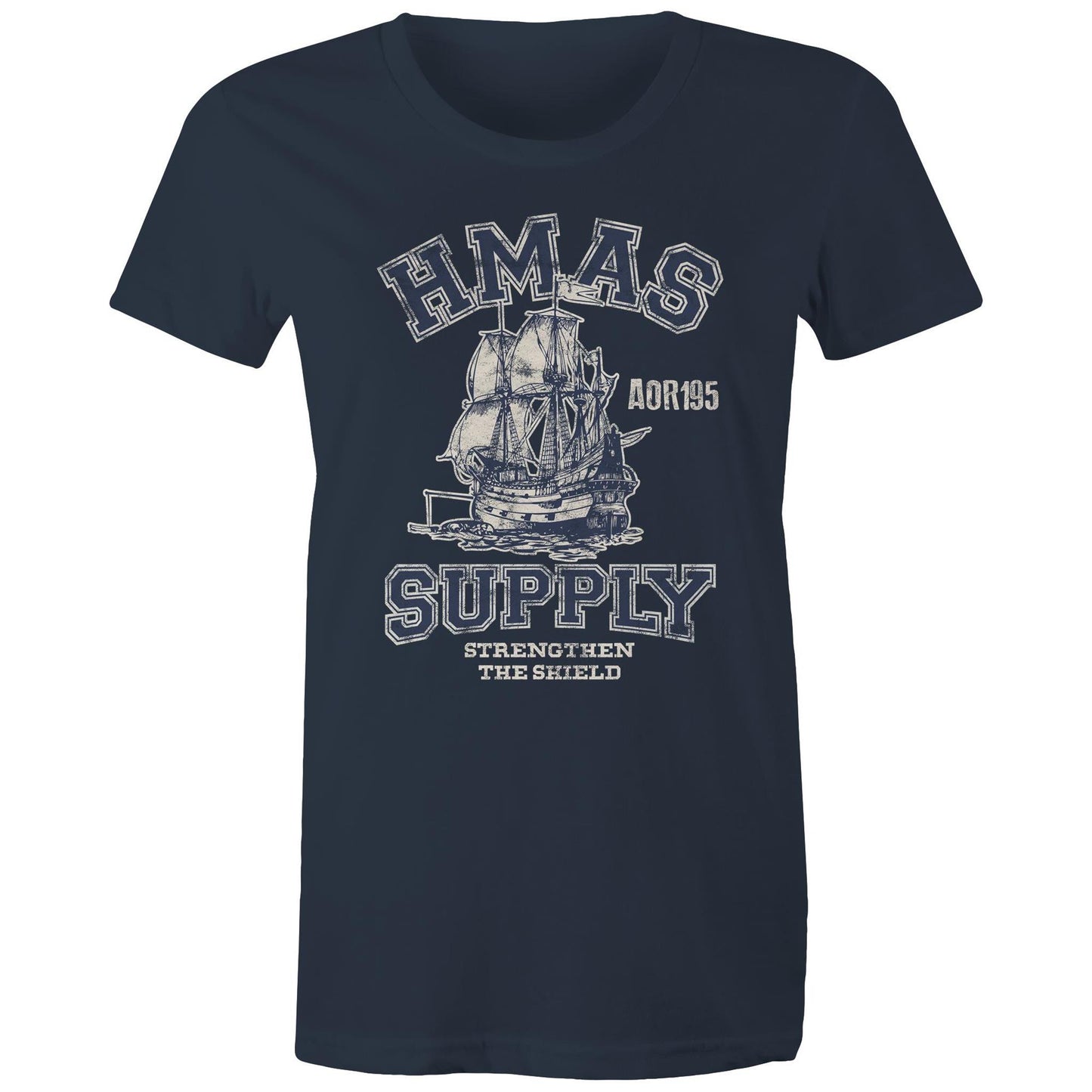 HMAS Supply AOR195 Women's T-shirt (style Alpha, blue)