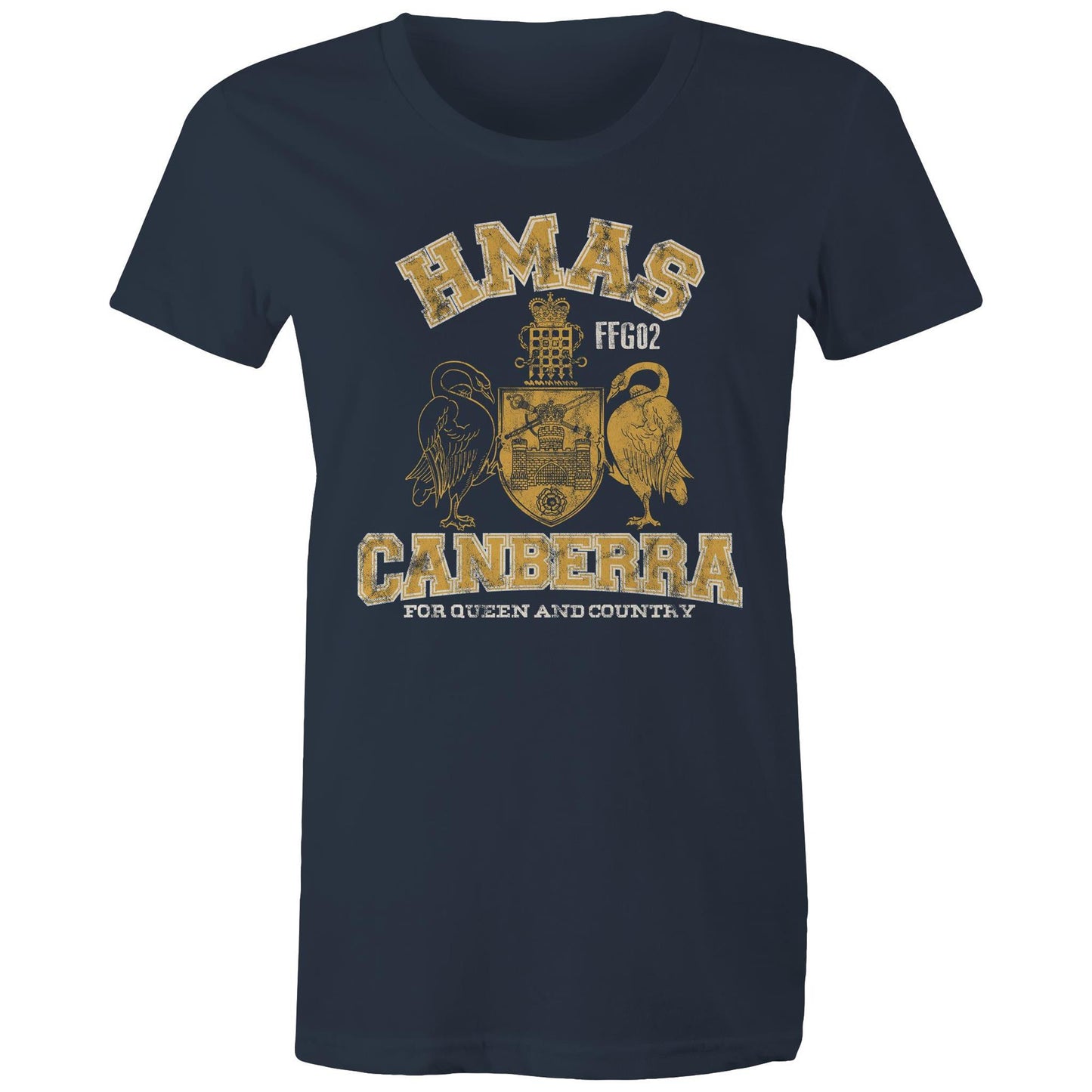 HMAS Canberra (II) FFG02 Women's T-shirt (style Alpha, colour)