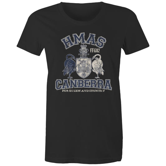 HMAS Canberra (II) FFG02 Women's T-shirt (style Alpha, blue)