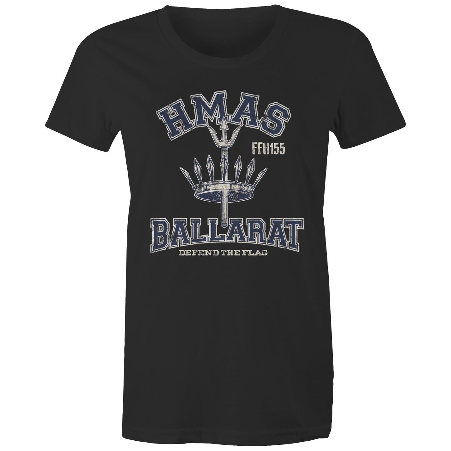 HMAS Ballarat (II) FFH155 Women's T-shirt (style Alpha, blue)