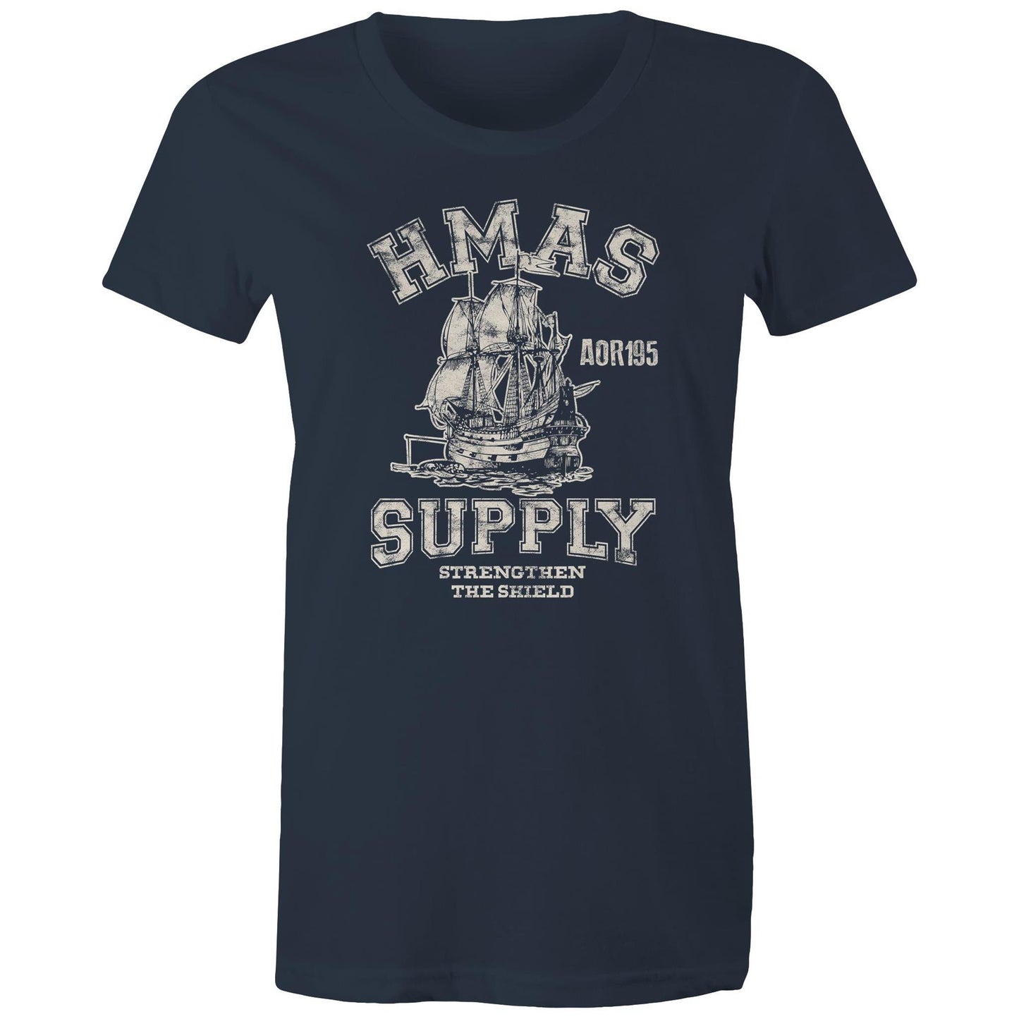 HMAS Supply AOR195 Women's T-shirt (style Alpha, white)