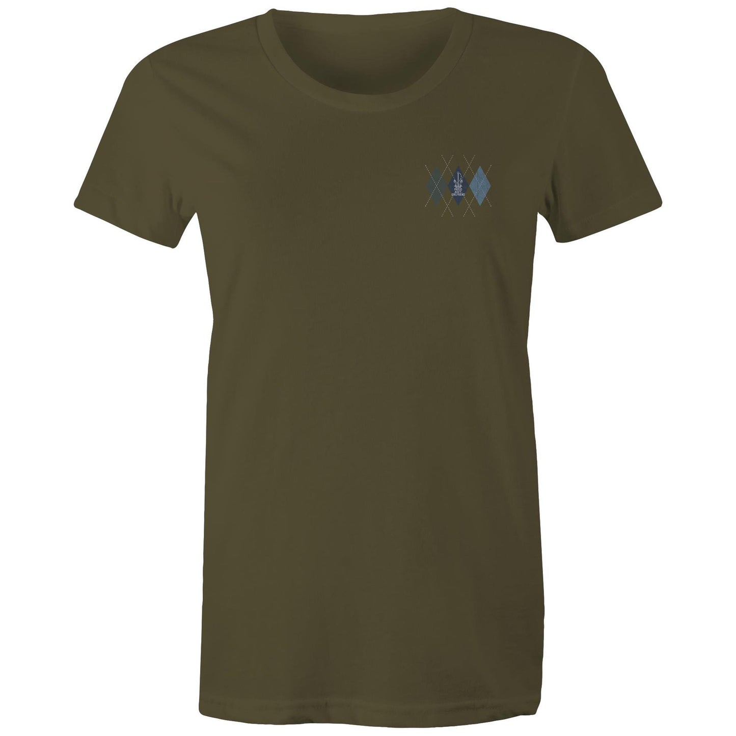Proud Navy Girlfriend (Argyle) Women's T-shirt