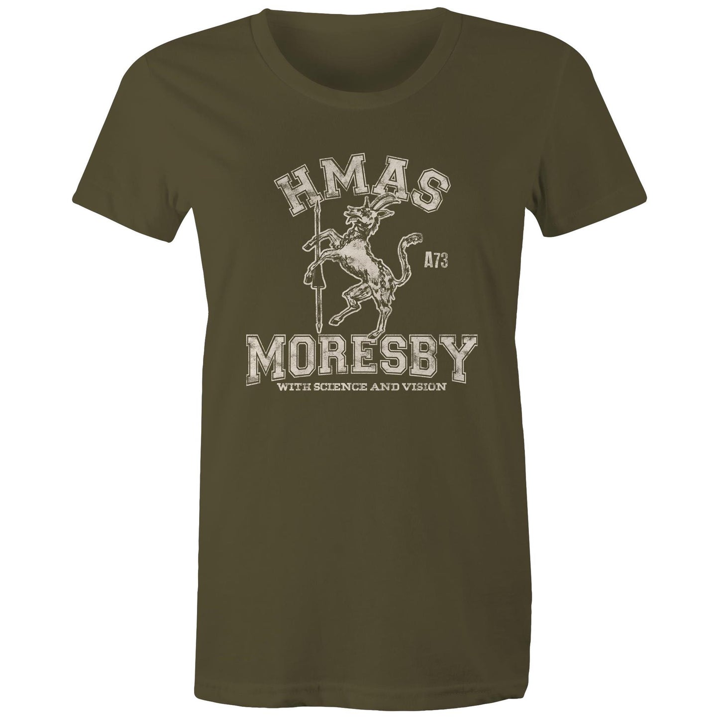 HMAS Moresby (II) A73 Women's T-shirt (style Alpha, white)