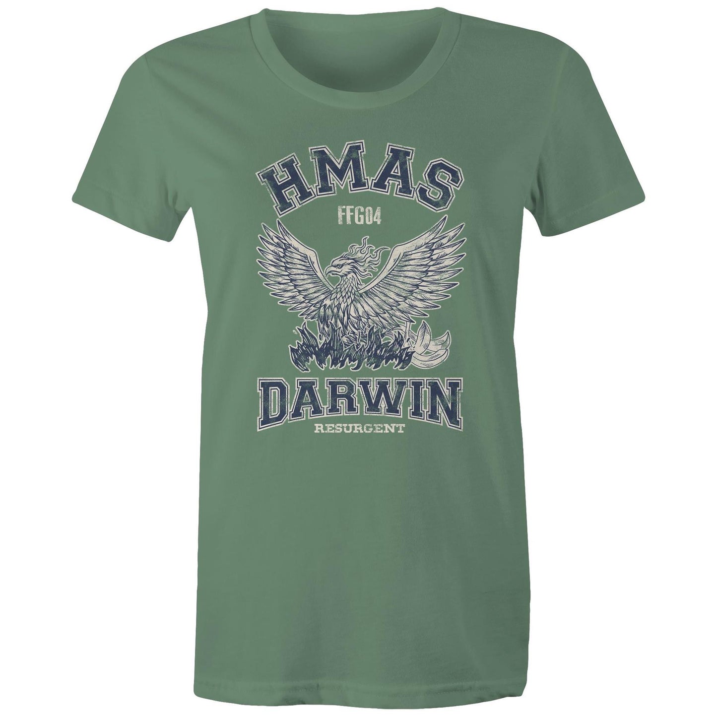 HMAS Darwin FFG04 Women's T-shirt (style Alpha, blue)