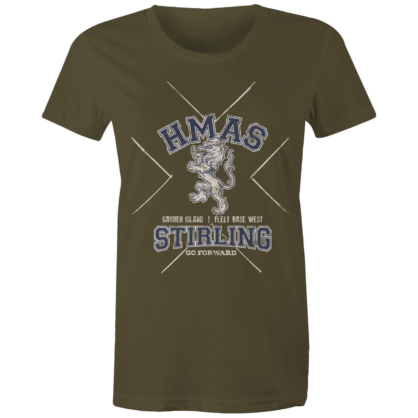 HMAS Stirling Women's T-shirt (style Alpha, blue)