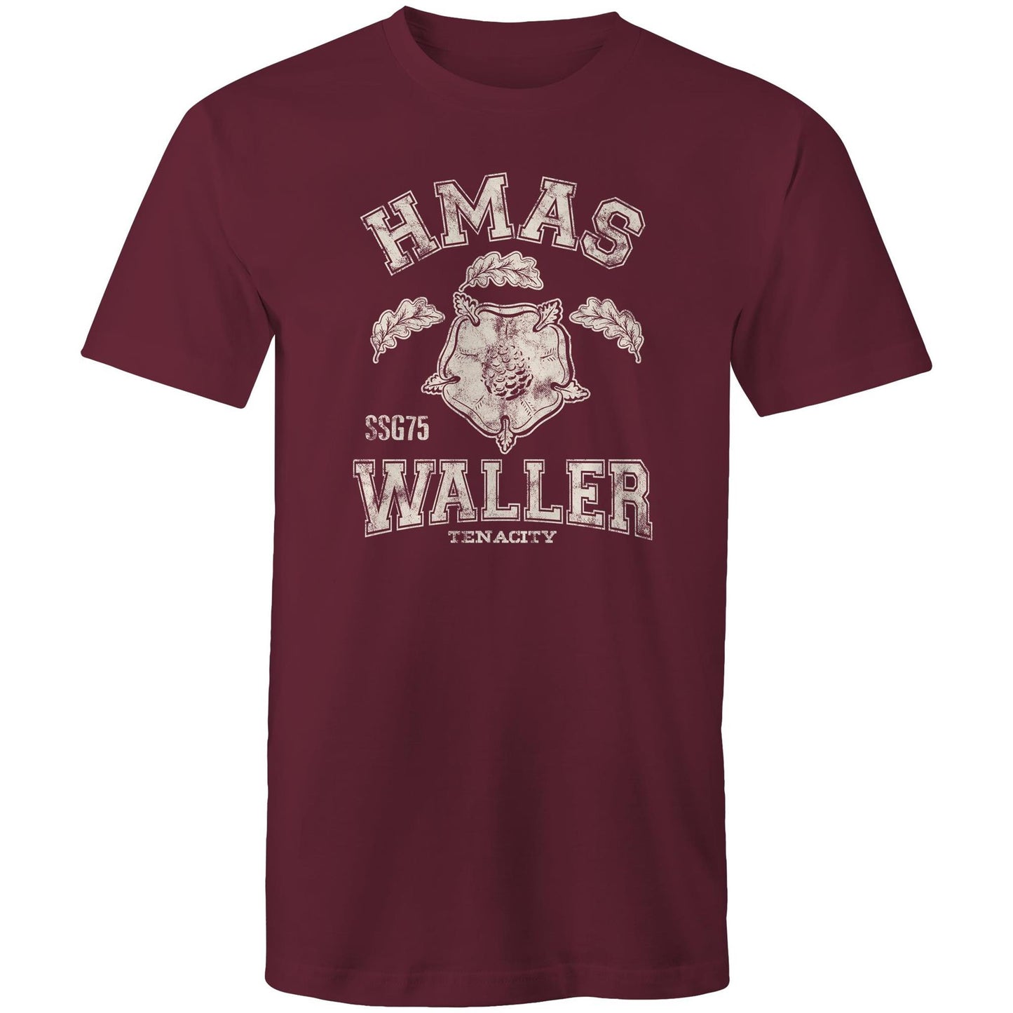 HMAS Waller SSG75 Men's T-shirt (style Alpha, white)