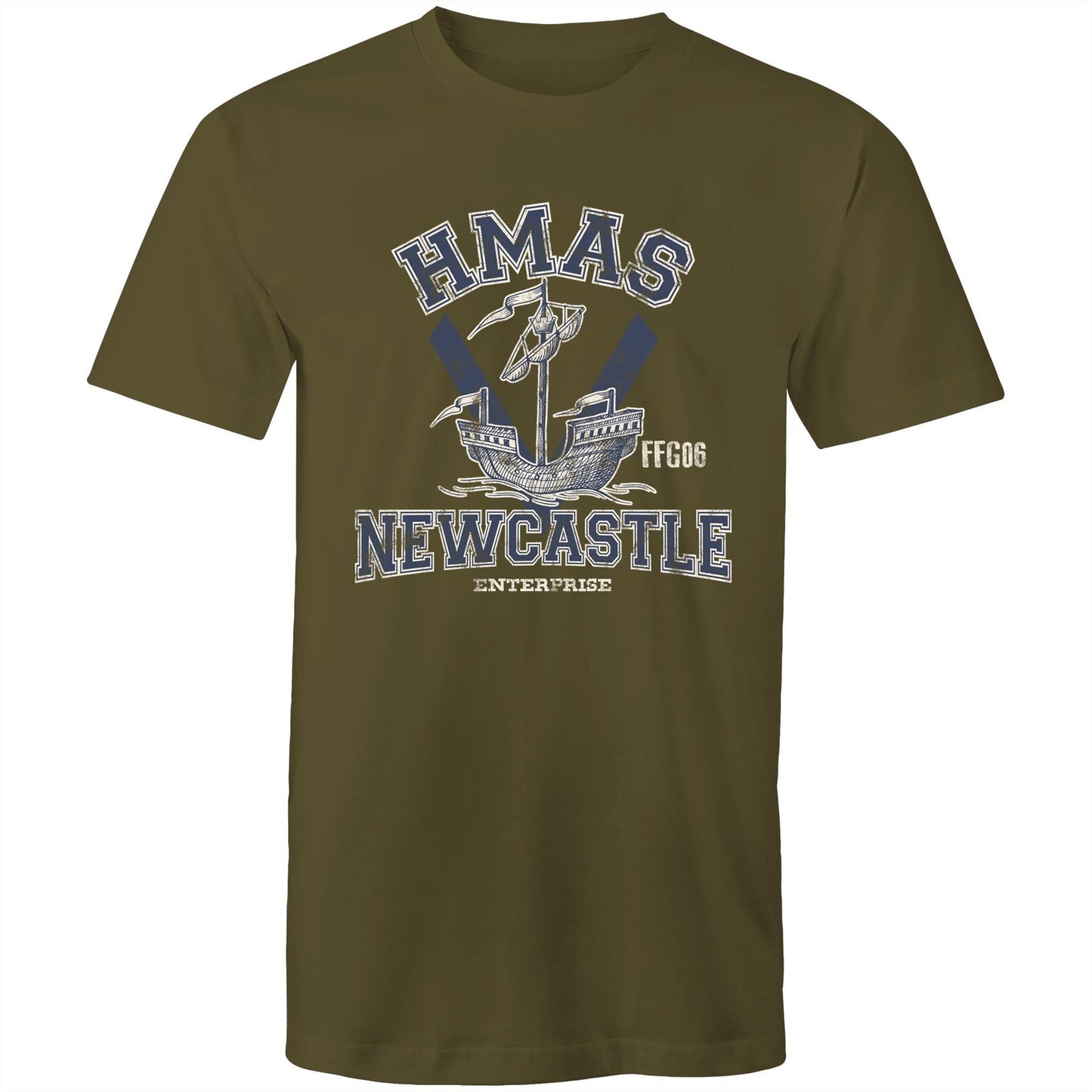 HMAS Newcastle FFG06 Men's T-shirt (style Alpha, blue)