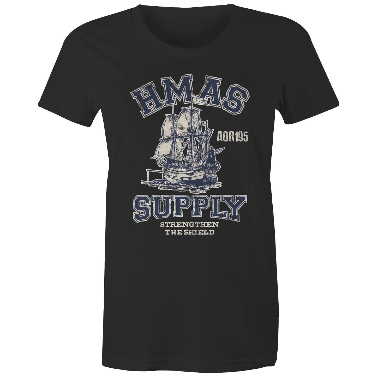 HMAS Supply AOR195 Women's T-shirt (style Alpha, blue)