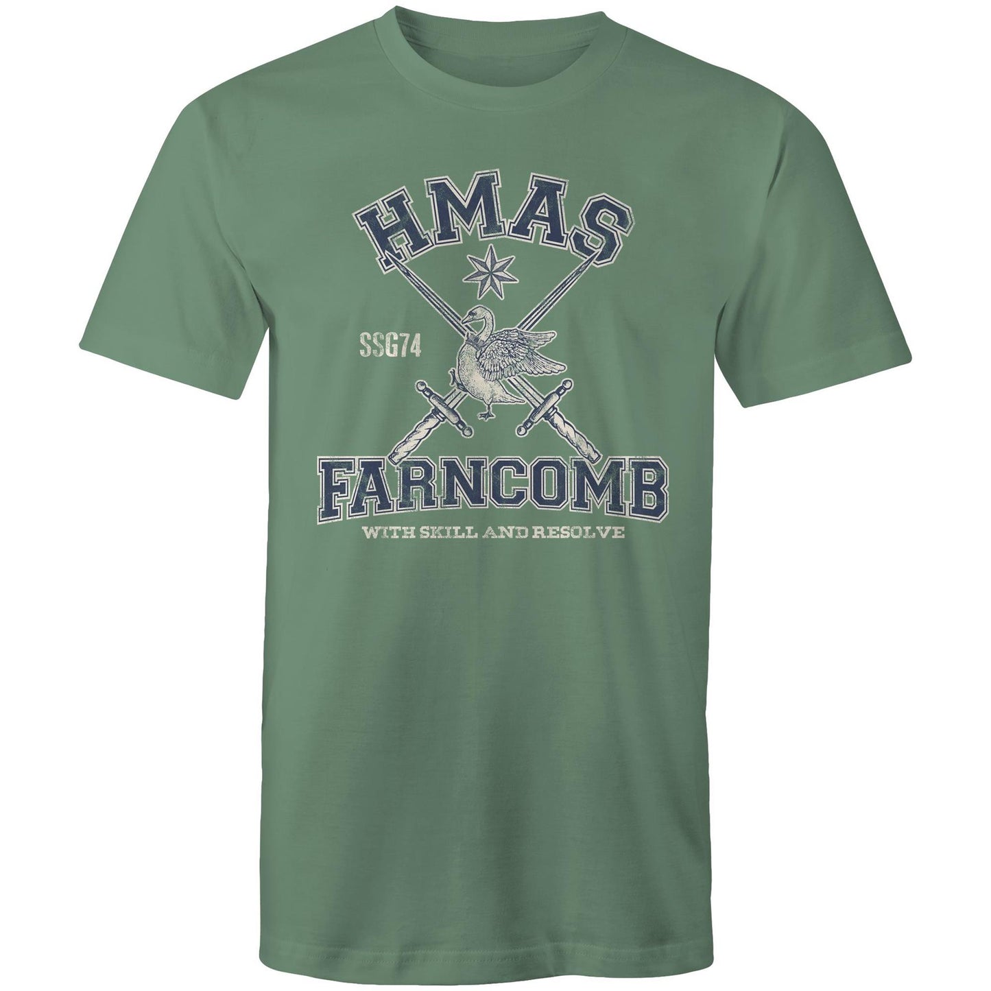 HMAS Farncomb SSG74 Men's T-shirt (style Alpha, blue)