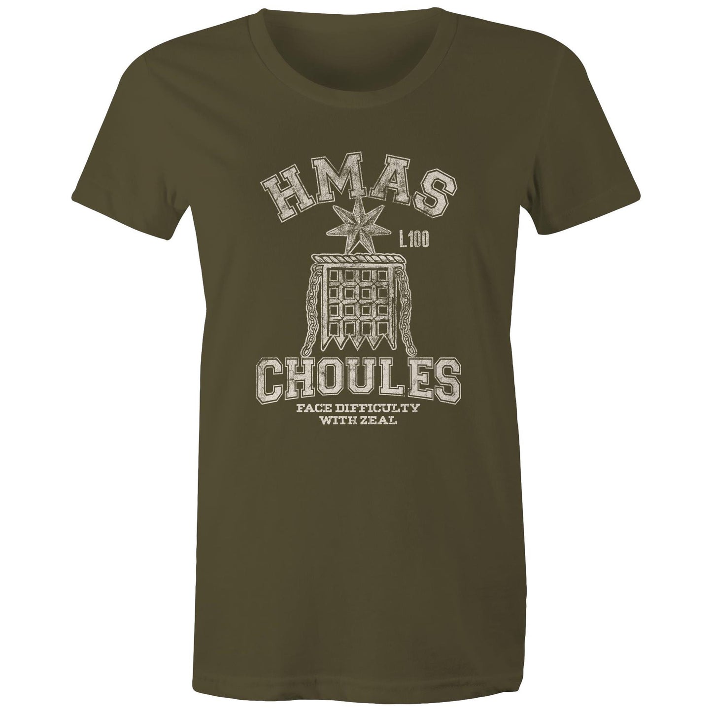 HMAS Choules L100 Women's T-shirt (style Alpha, white)