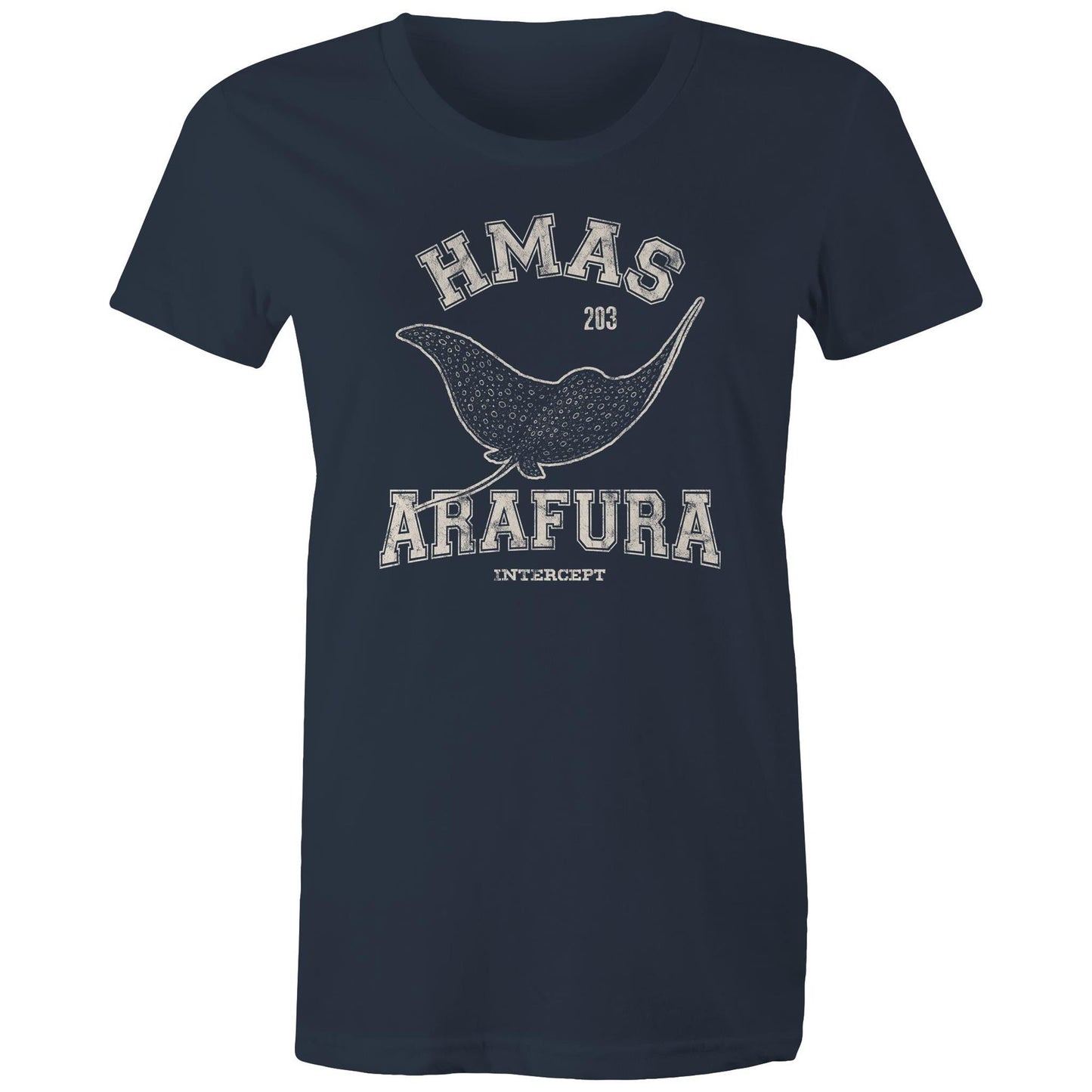 HMAS Arafura OPV203 Women's T-shirt (style Alpha, white)