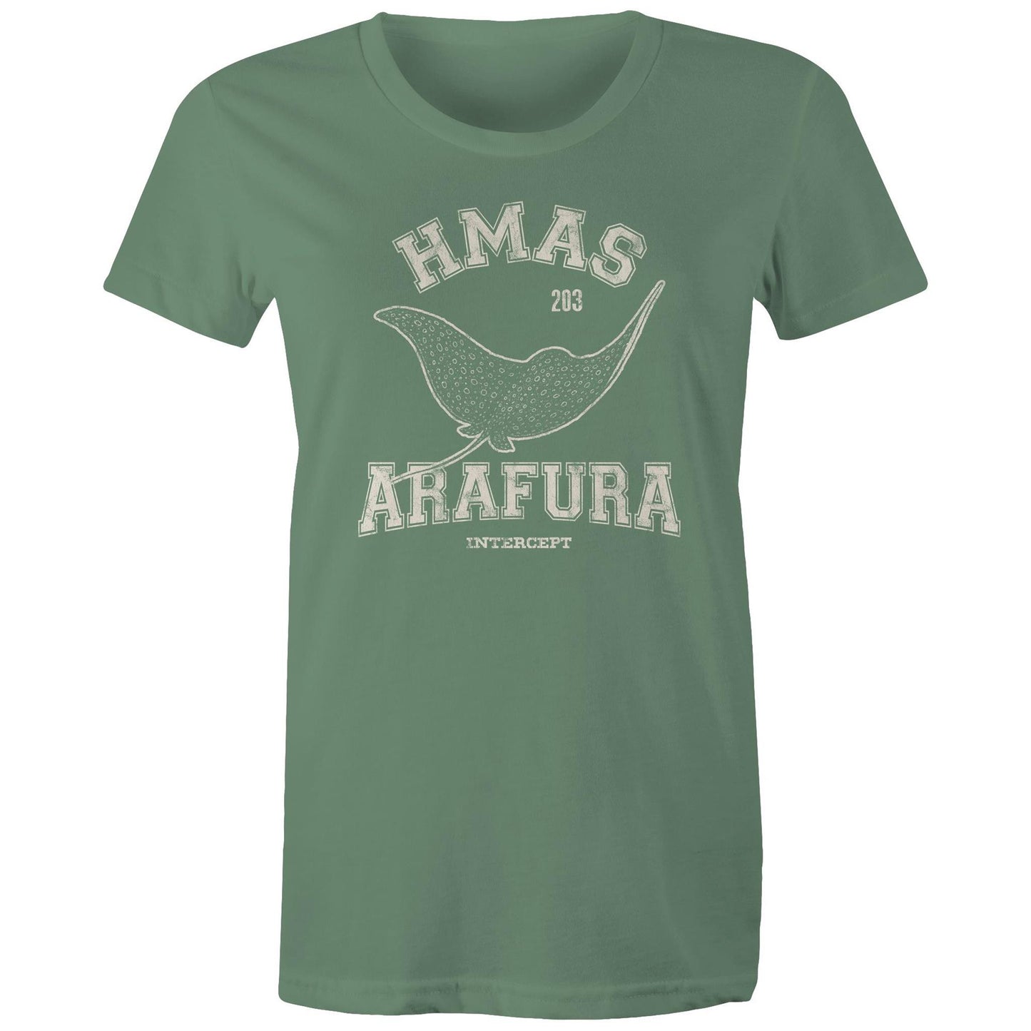 HMAS Arafura OPV203 Women's T-shirt (style Alpha, white)