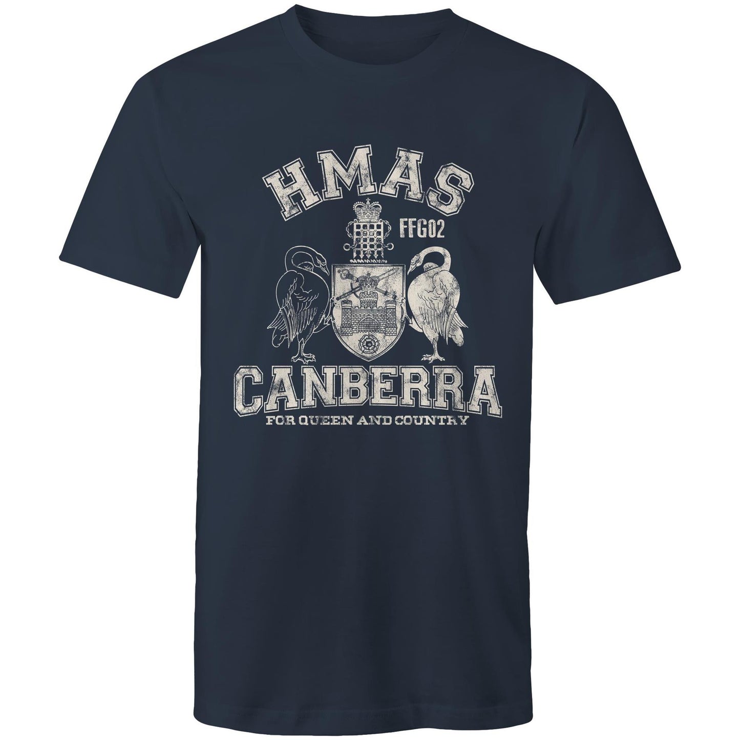 HMAS Canberra (II) FFG02 Men's T-shirt (style Alpha, white)