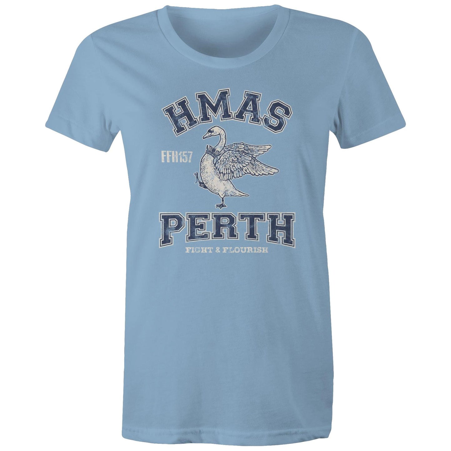 HMAS Perth (III) FFH157 Women's T-shirt (style Alpha, blue)