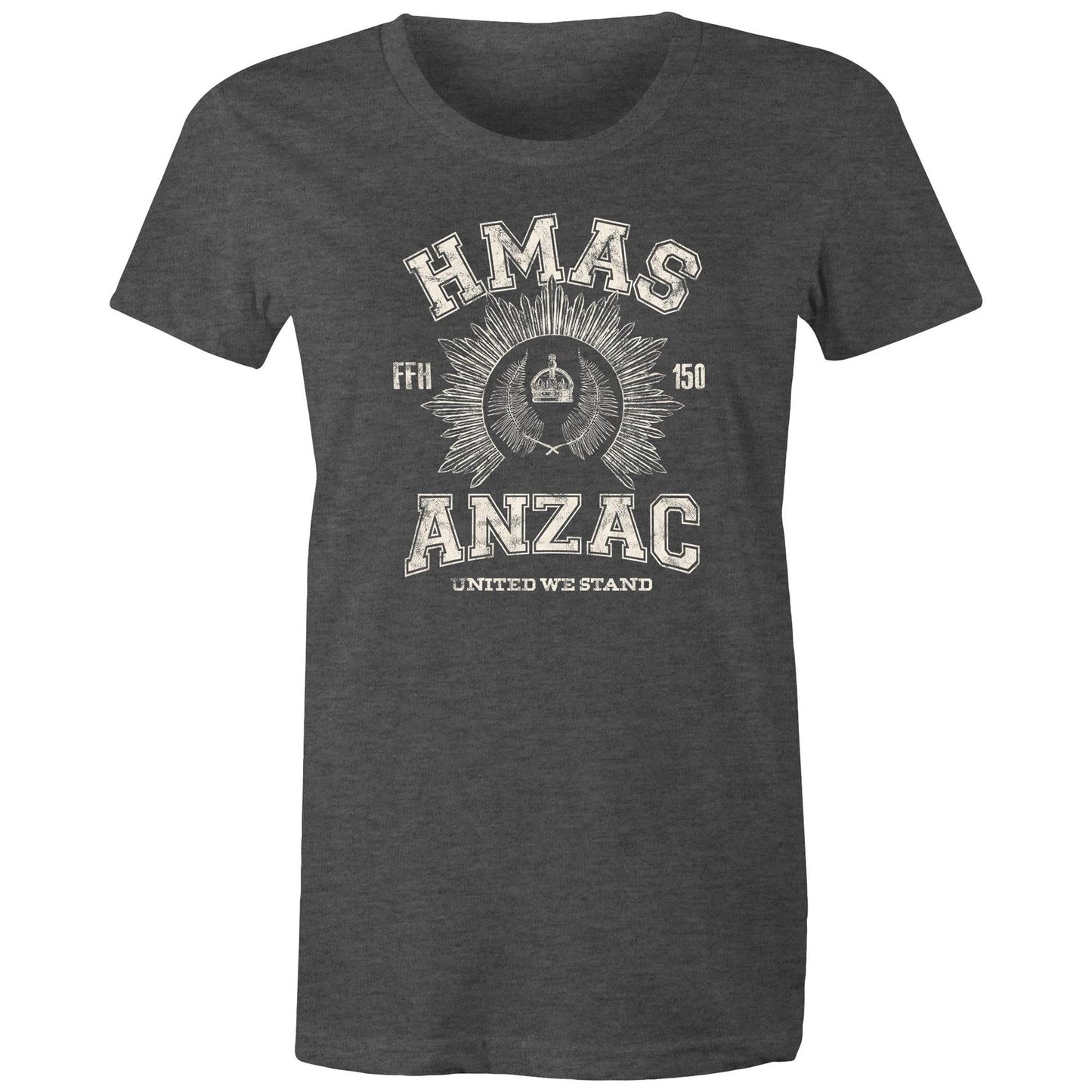 HMAS Anzac (III) FFH150 Women's T-shirt (style Alpha, white)