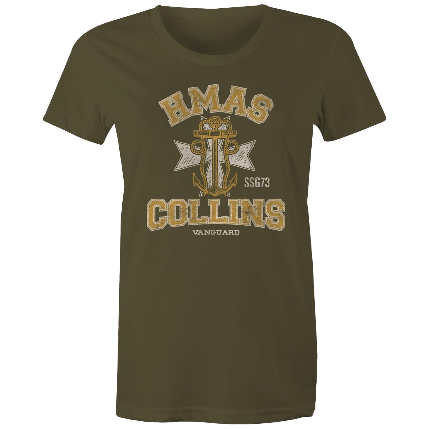 HMAS Collins SSG73 Women's T-shirt (style Alpha, colour)
