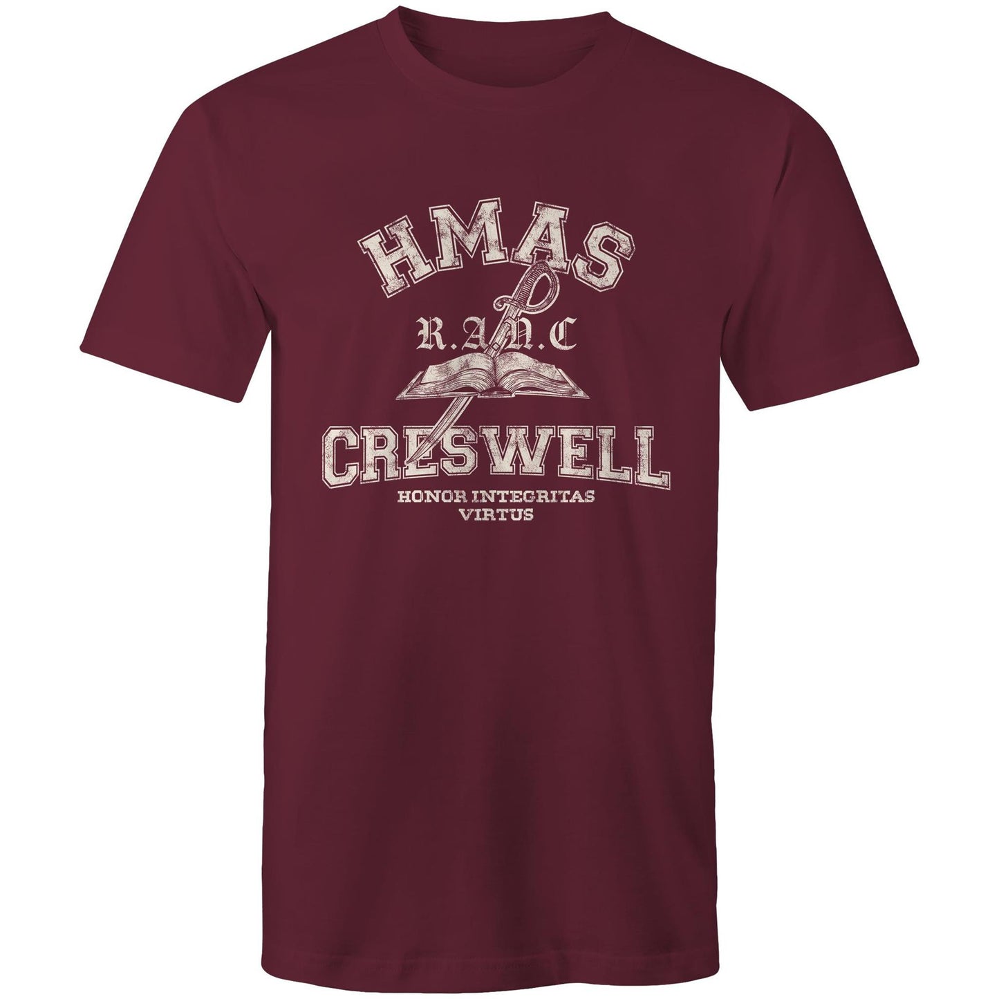 HMAS Creswell Men's T-shirt (Style Alpha, white)