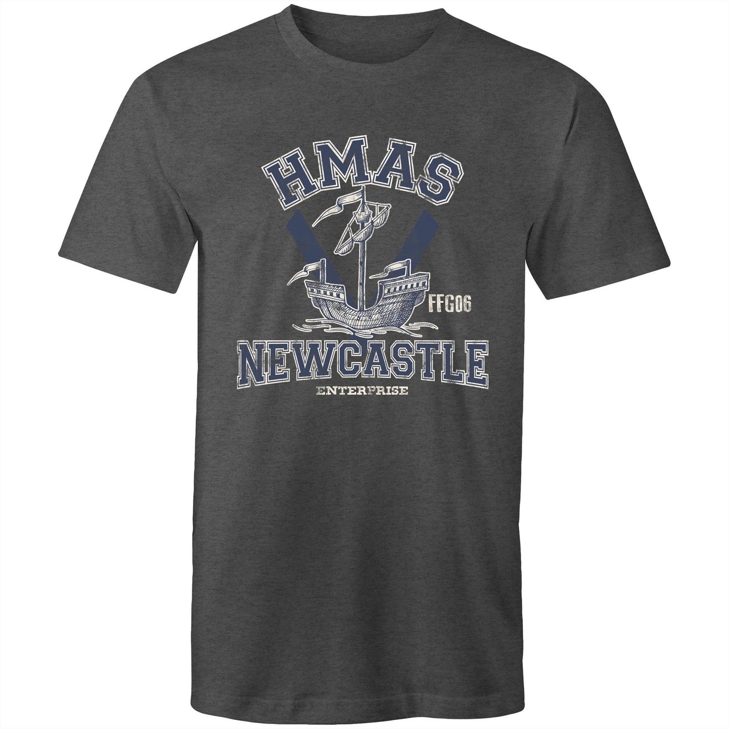 HMAS Newcastle FFG06 Men's T-shirt (style Alpha, blue)