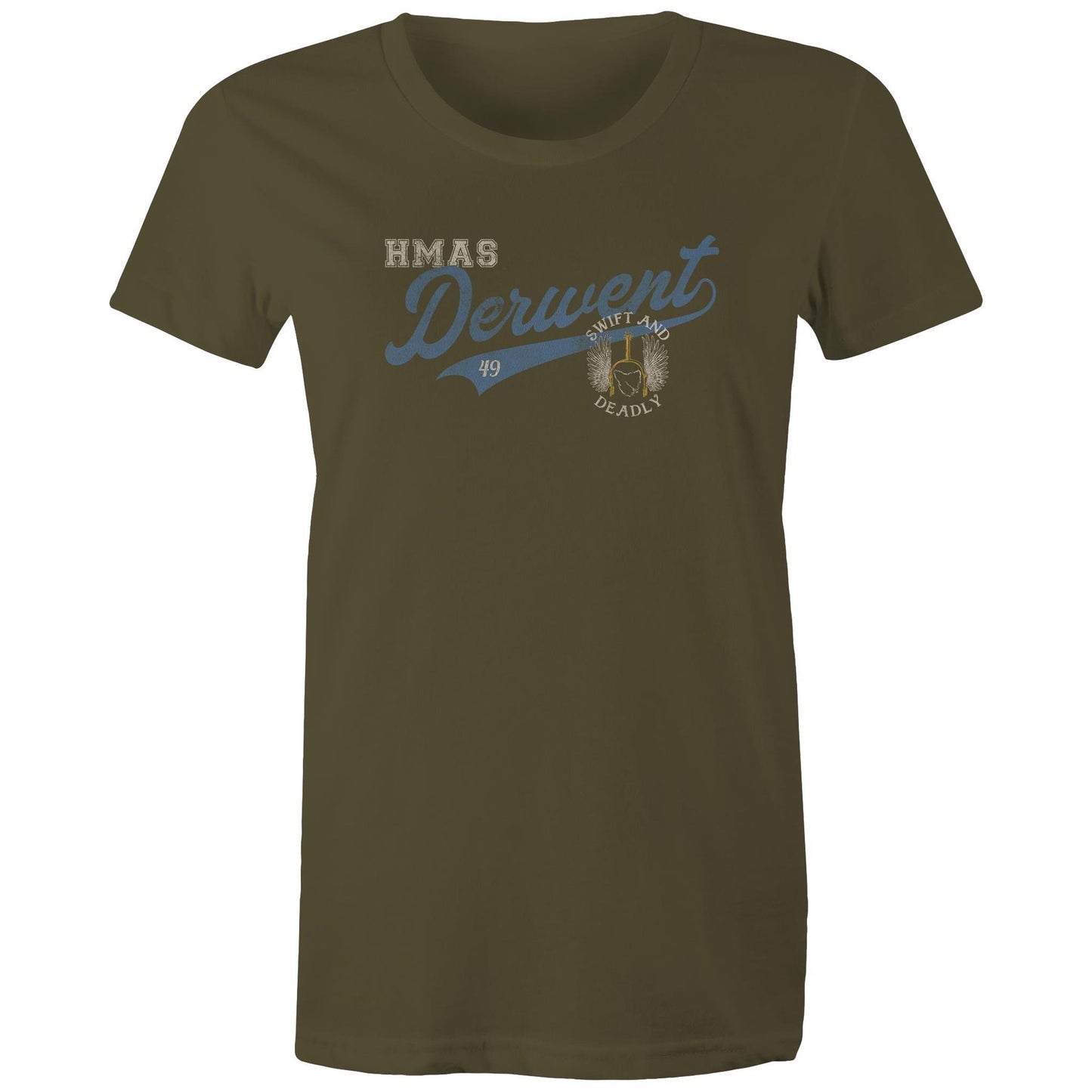 HMAS Derwent DE49 Women's T-shirt (style Bravo)