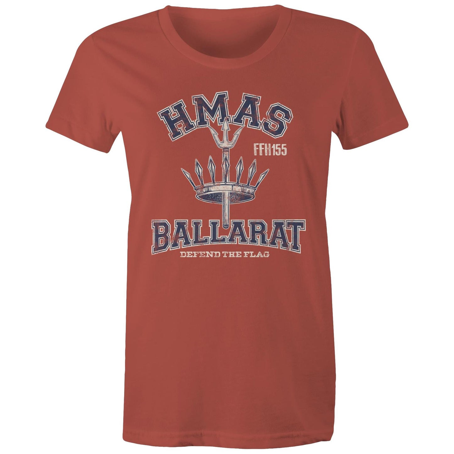 HMAS Ballarat (II) FFH155 Women's T-shirt (style Alpha, blue)