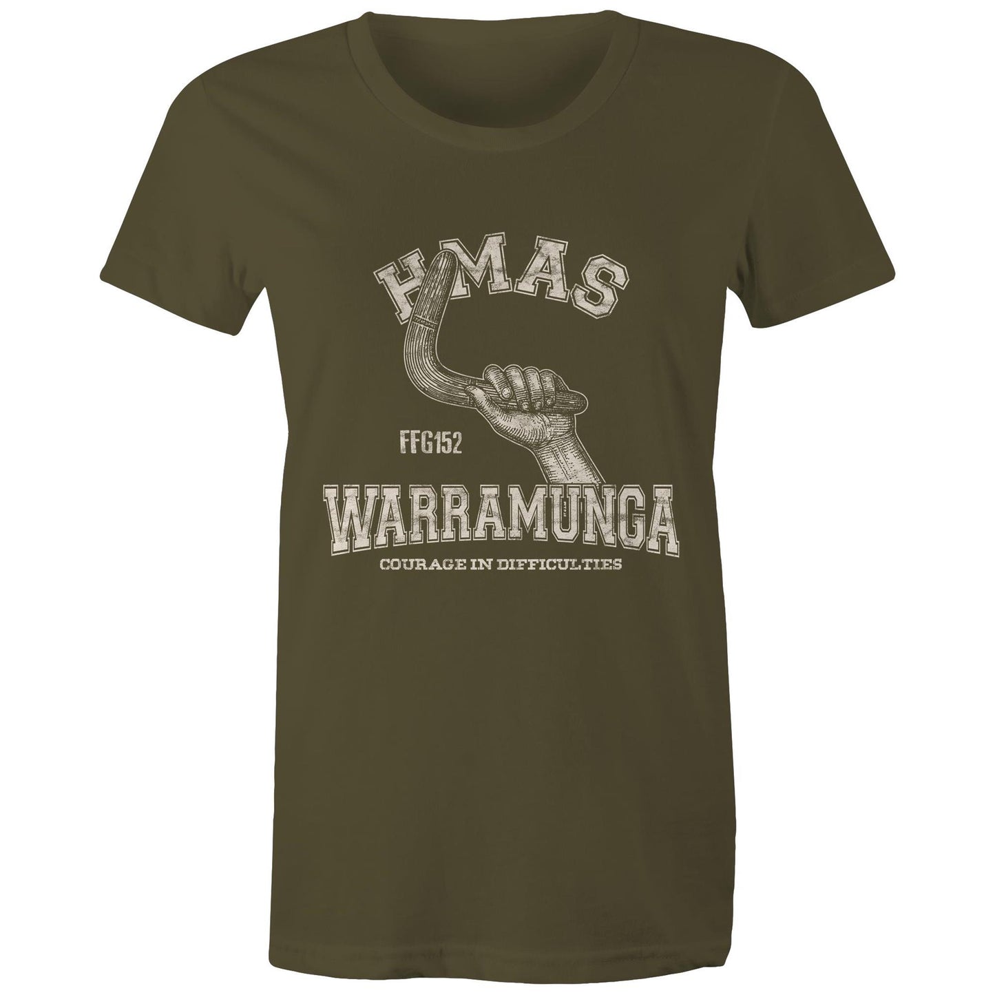 HMAS Warramunga (II) FFH152 Women's T-shirt (style Alpha, white)