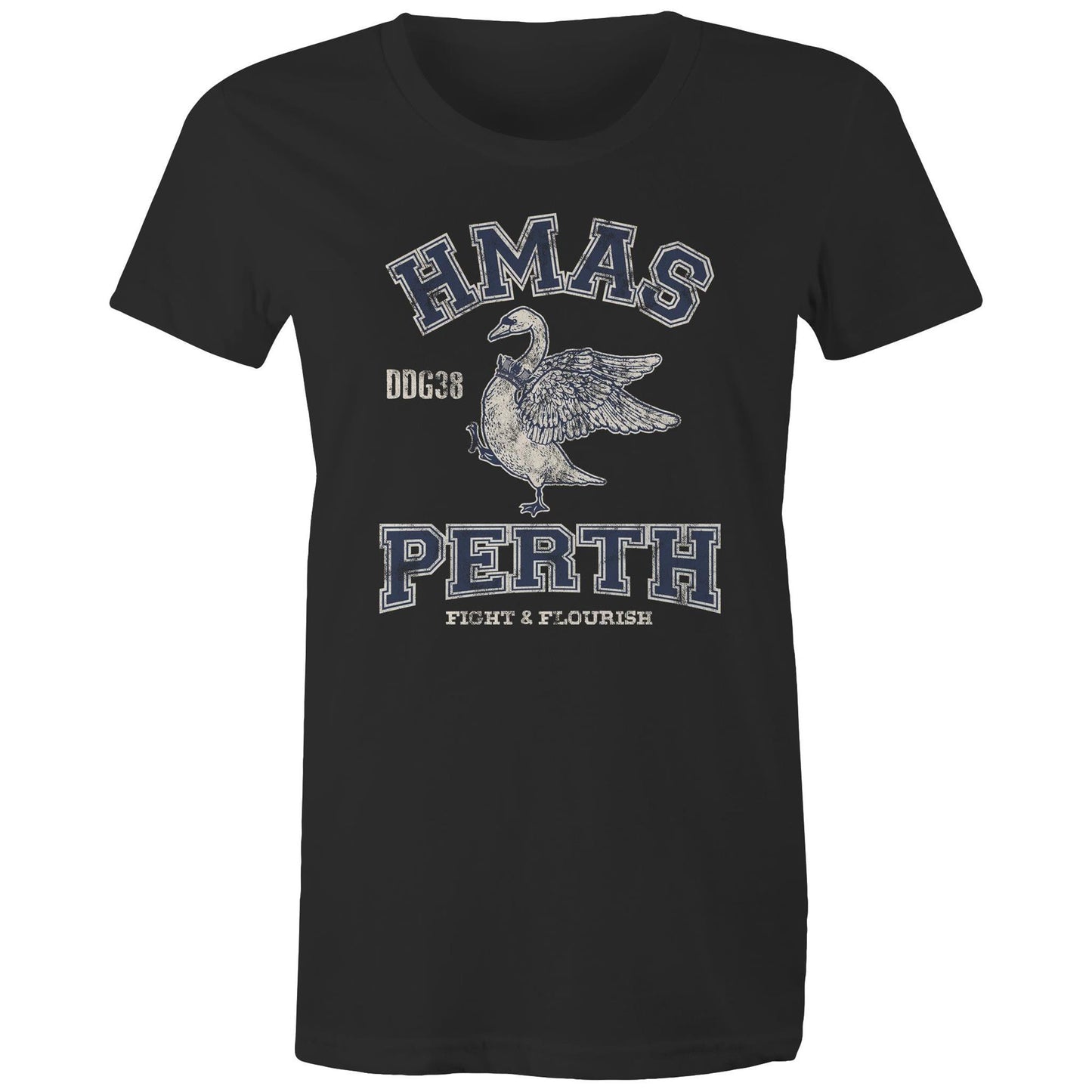 HMAS Perth (II) DDG38 Women's T-shirt (style Alpha, blue)
