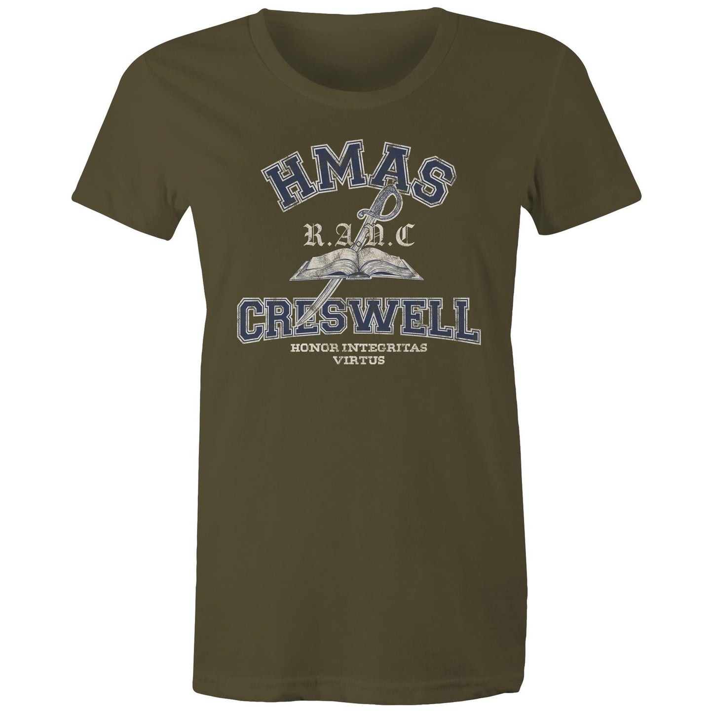 HMAS Creswell Women's T-shirt (Style Alpha, blue)