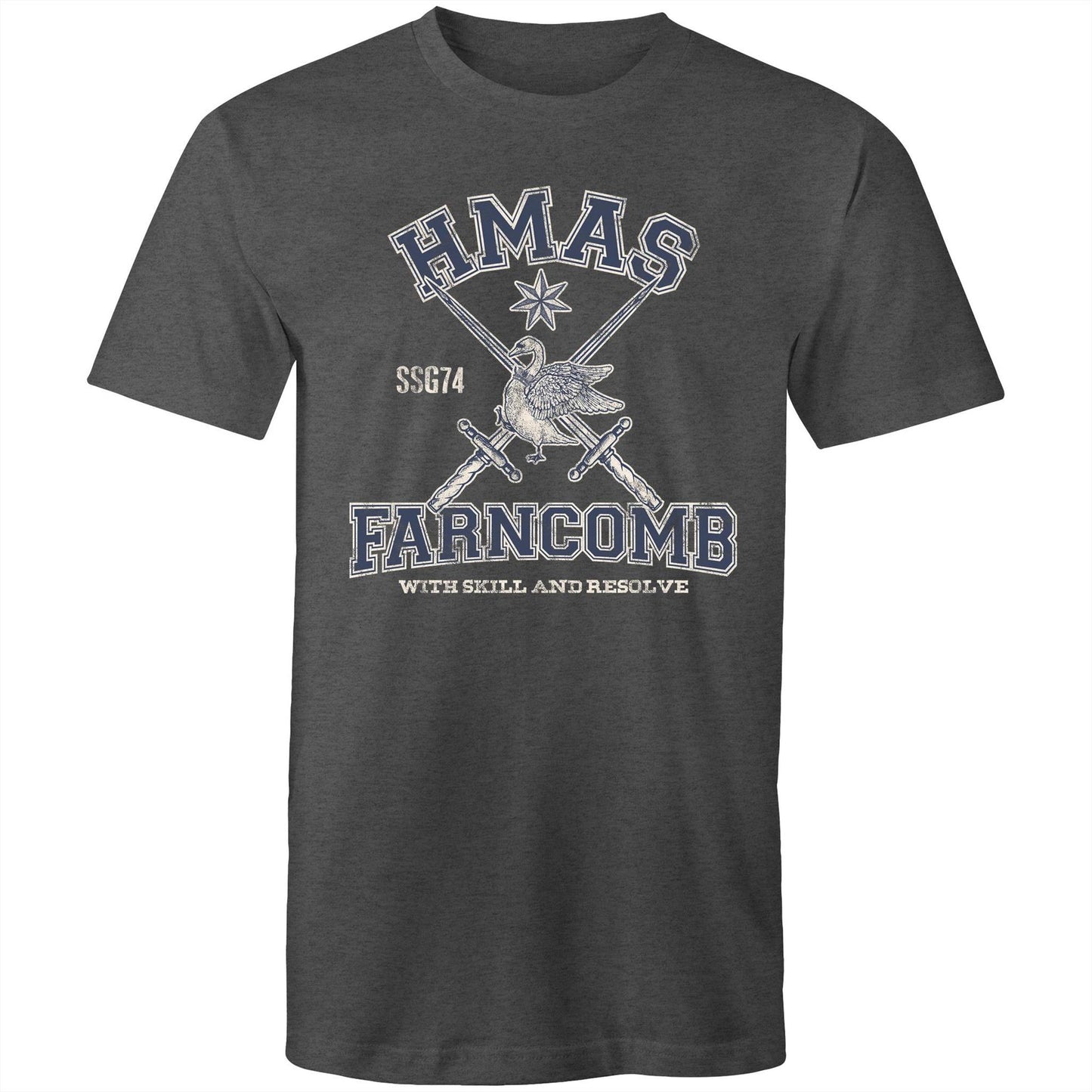 HMAS Farncomb SSG74 Men's T-shirt (style Alpha, blue)