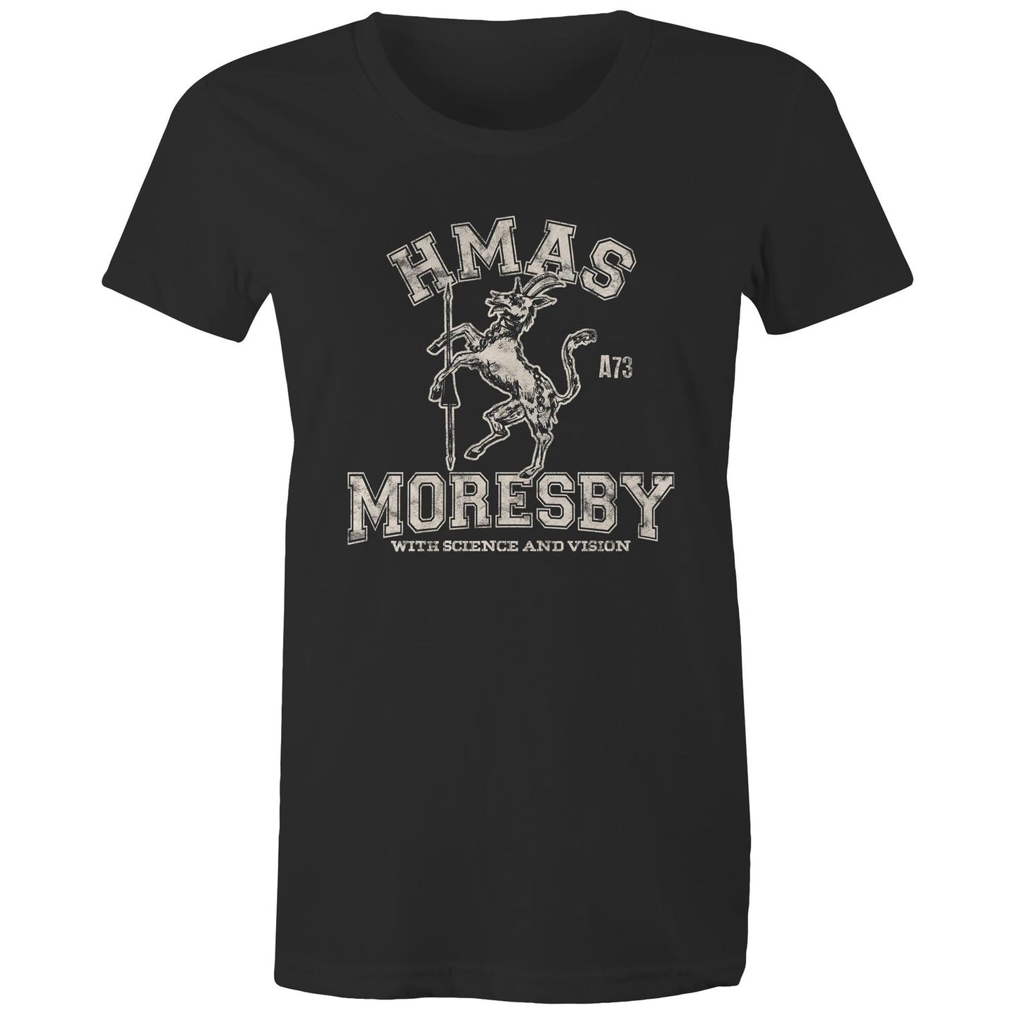 HMAS Moresby (II) A73 Women's T-shirt (style Alpha, white)