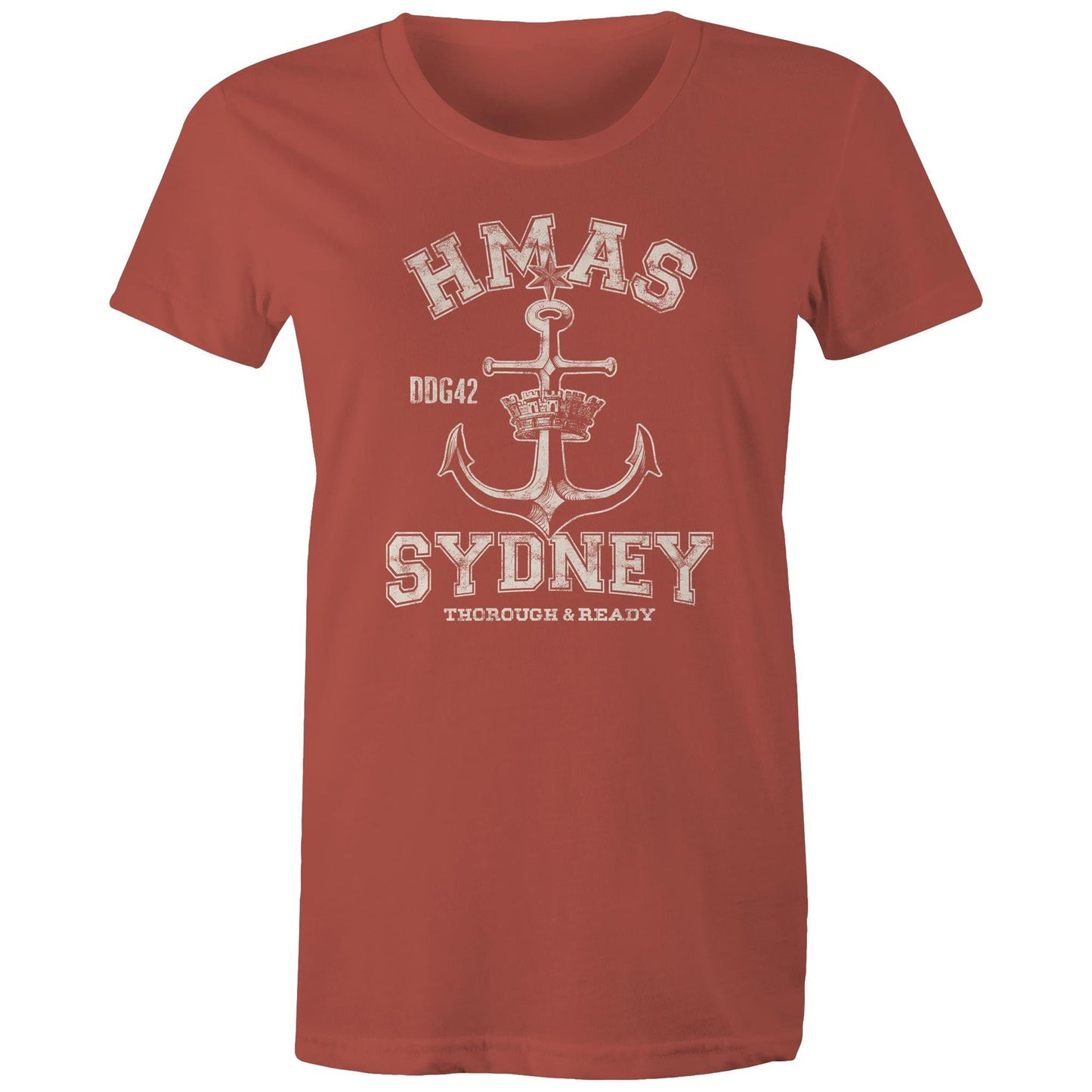 HMAS Sydney (V) DDG42 Women's T-shirt (style Alpha, white)