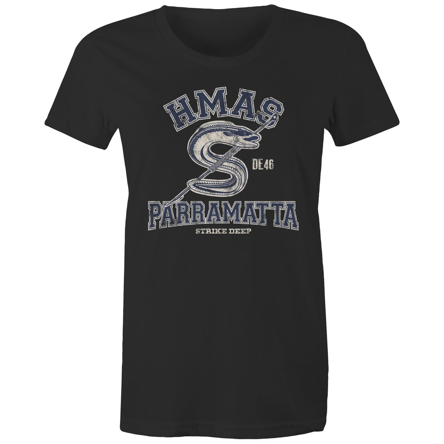 HMAS Parramatta (III) DE46 Women's T-shirt (style Alpha, blue)