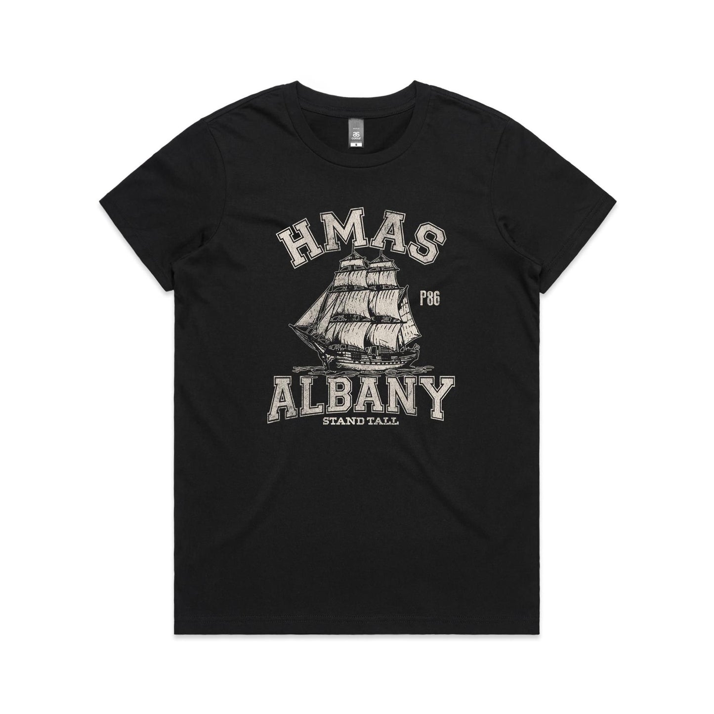 HMAS Albany Women's T-shirt (style Alpha, white)