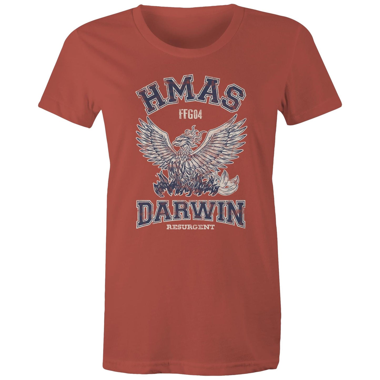 HMAS Darwin FFG04 Women's T-shirt (style Alpha, blue)