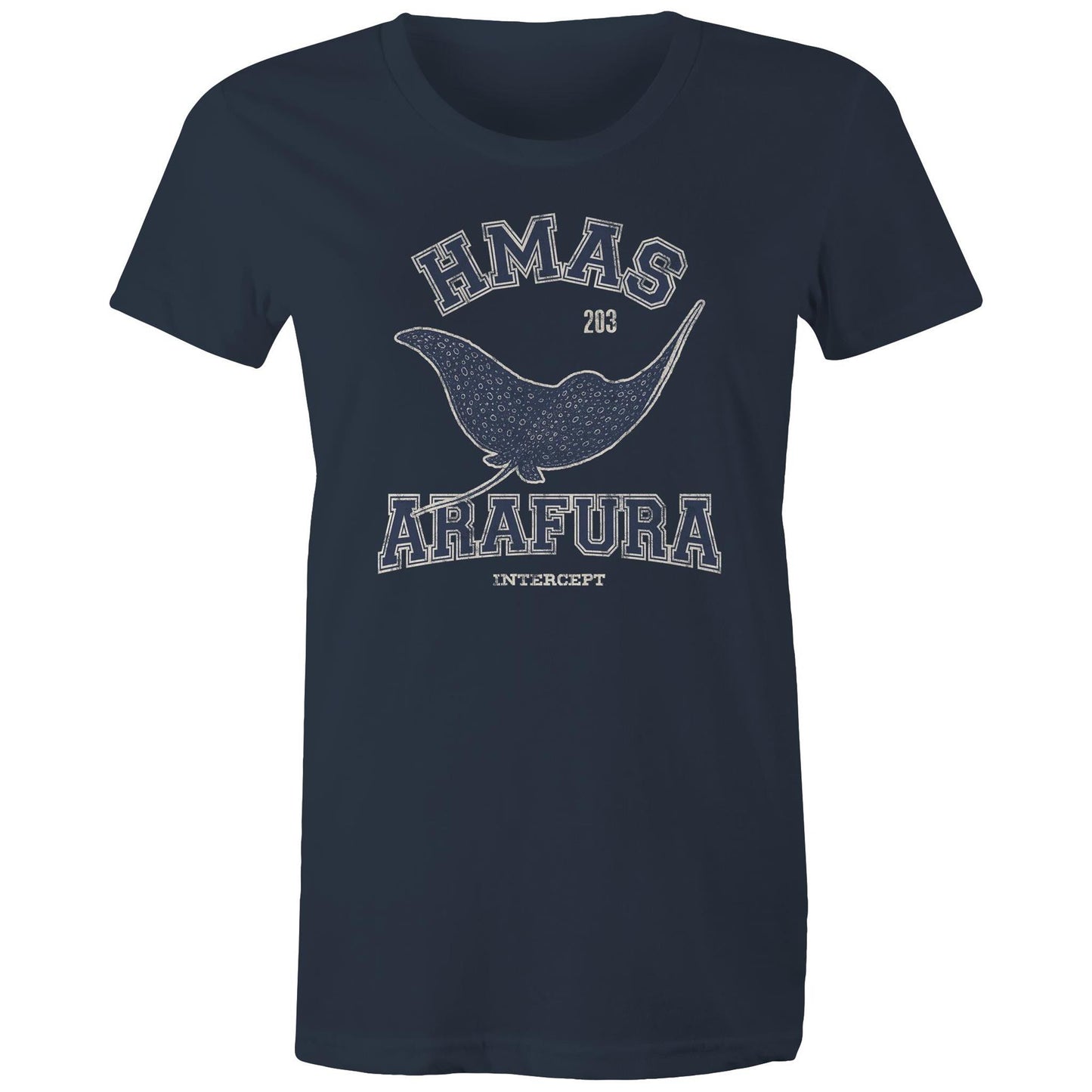HMAS Arafura OPV203 Women's T-shirt (style Alpha, blue)