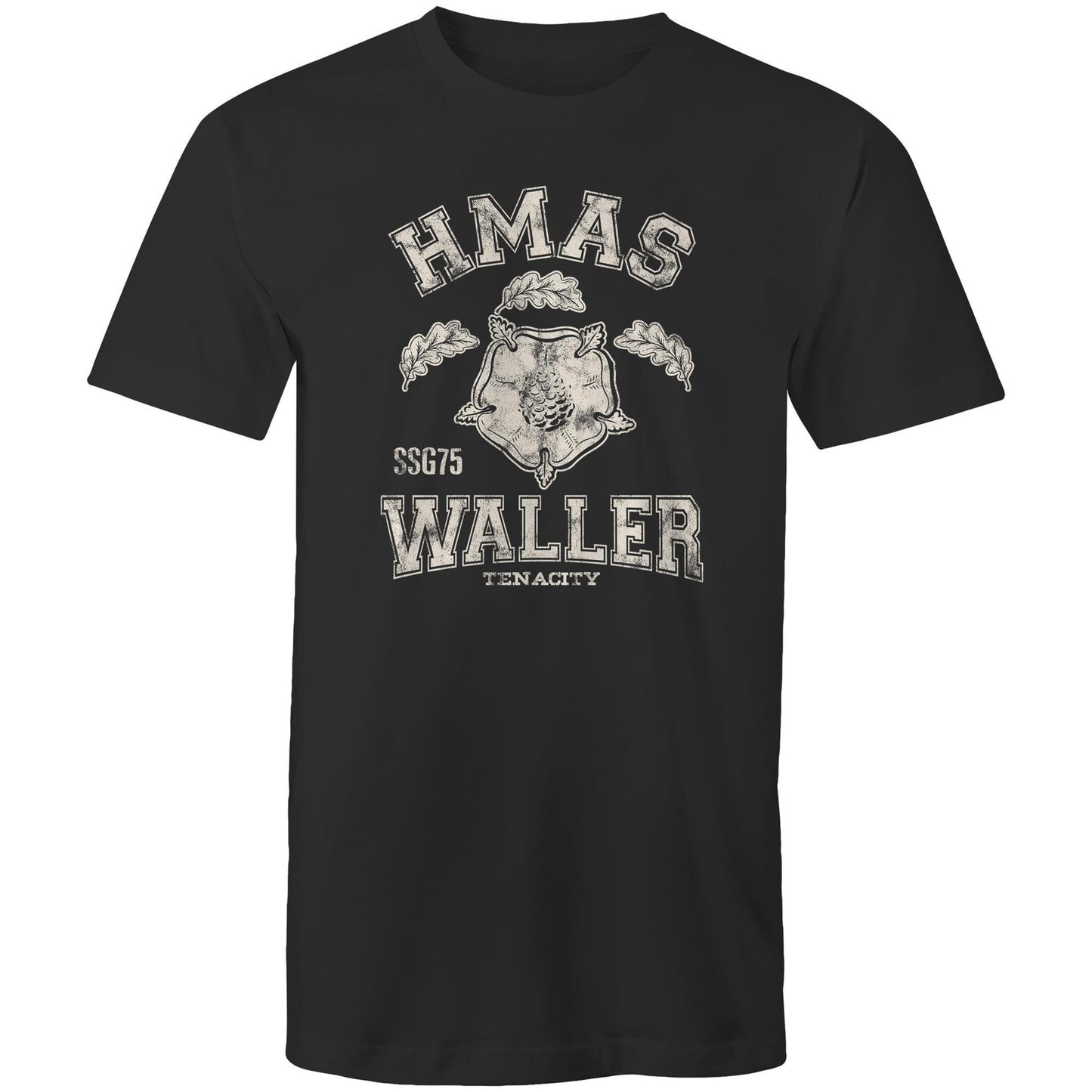 HMAS Waller SSG75 Men's T-shirt (style Alpha, white)