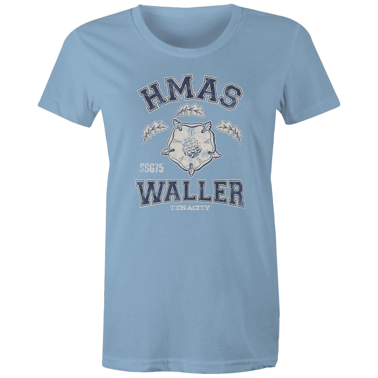 HMAS Waller SSG75 Women's T-shirt (style Alpha, blue)