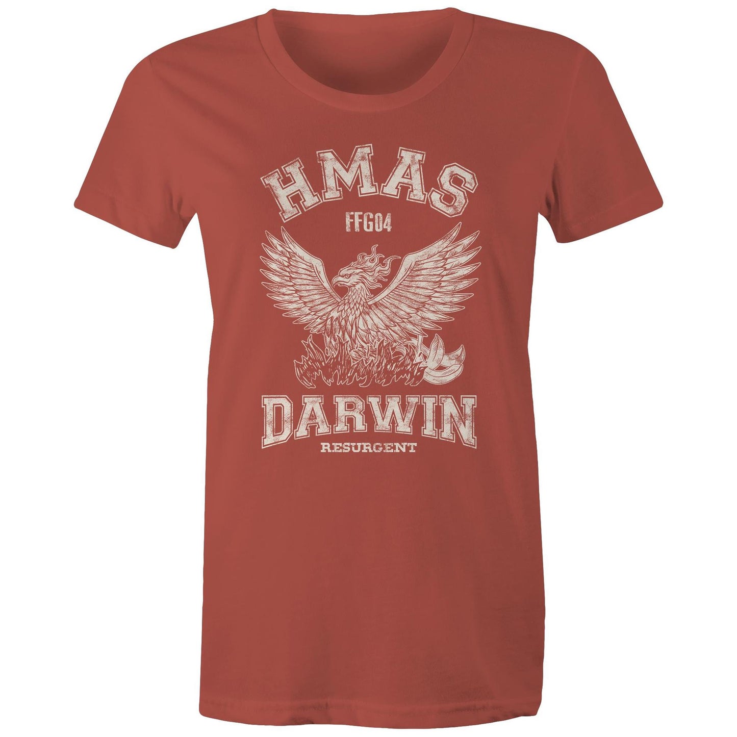 HMAS Darwin FFG04 Women's T-shirt (style Alpha, white)