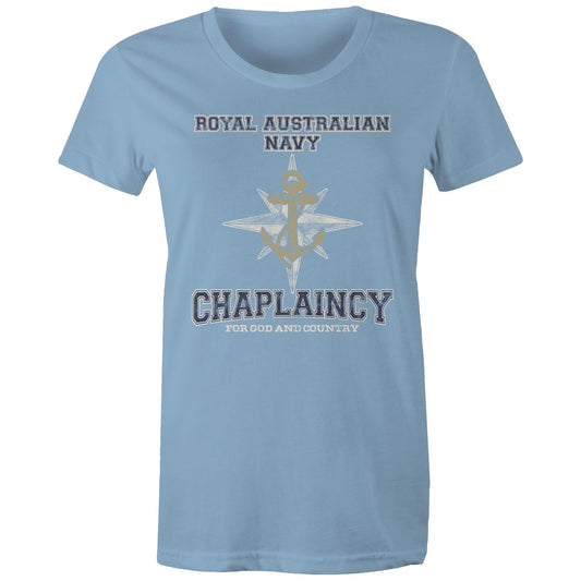 RAN Chaplaincy Branch Women's T-shirt (style Alpha, colour)
