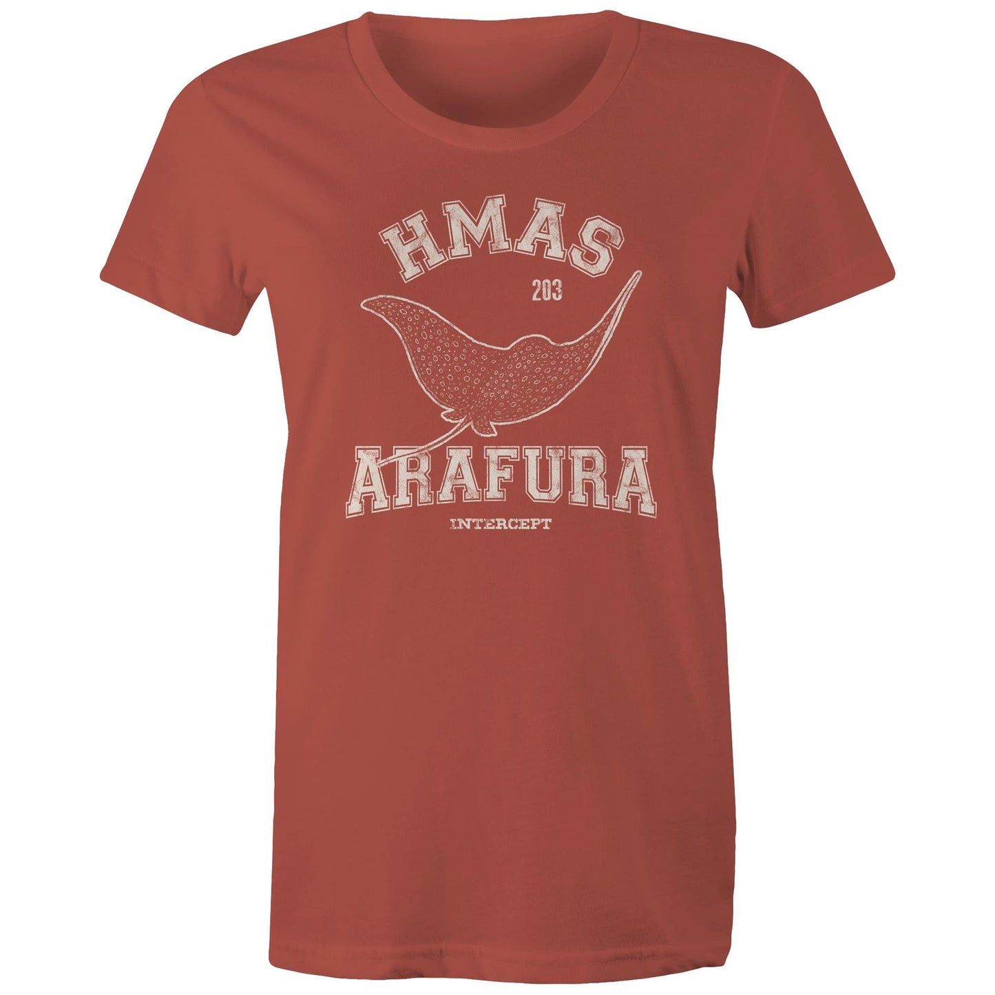HMAS Arafura OPV203 Women's T-shirt (style Alpha, white)