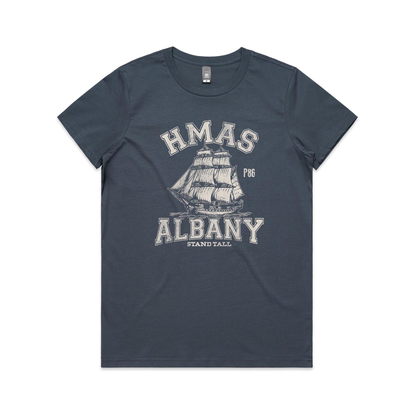 HMAS Albany Women's T-shirt (style Alpha, white)