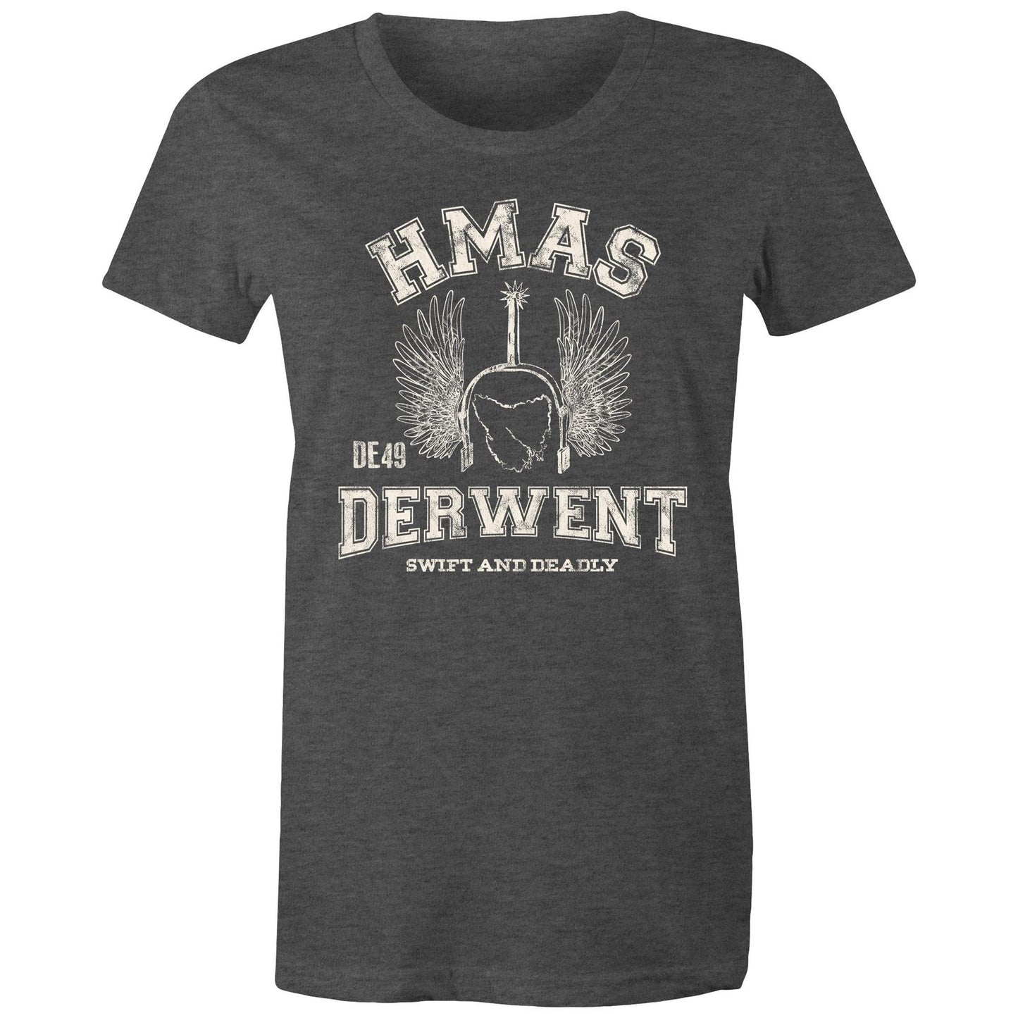 HMAS Derwent DE49 Women's T-shirt (Style Alpha, white)