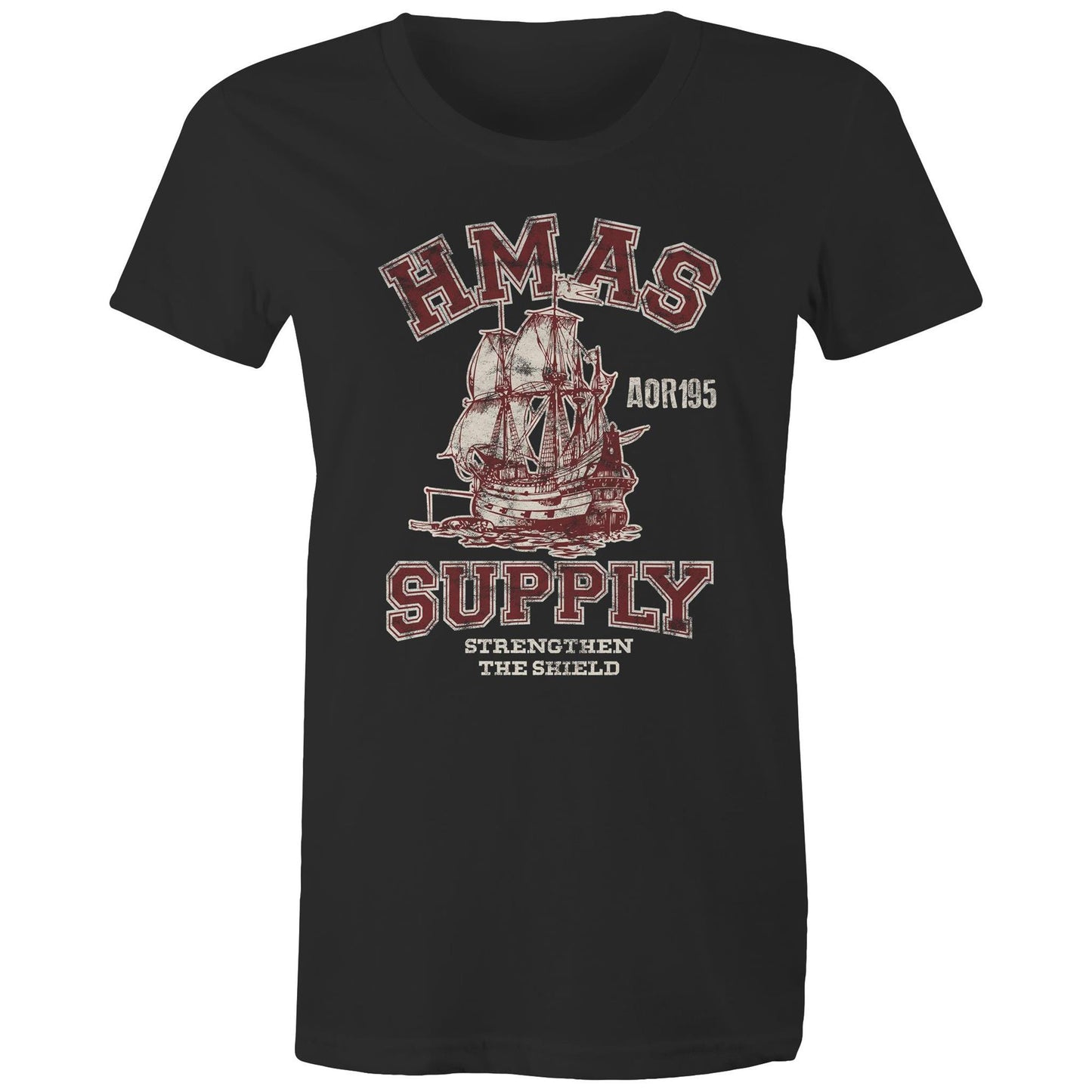 HMAS Supply AOR195 Women's T-shirt (style Alpha, colour)